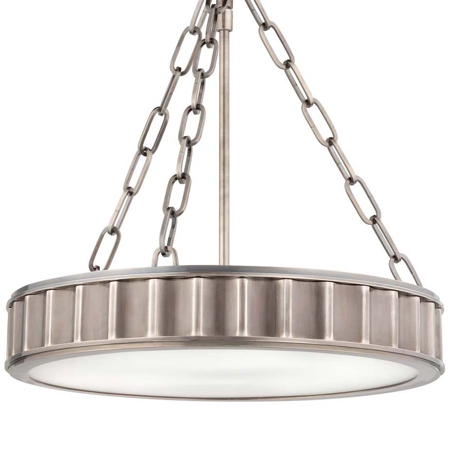 Photos - Chandelier / Lamp Wide Hudson Valley Lighting 901 Middlebury 3 Light 16"  Semi-Flush Ceiling Fixture Historic Nickel Indoor Lighting Ceiling Fi 