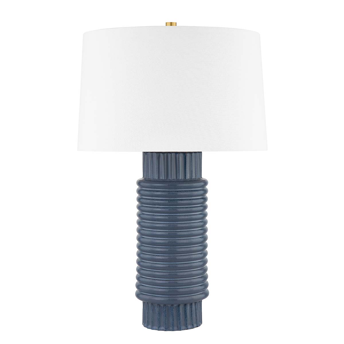 Photos - Desk Lamp Hudson Valley Lighting L1956 Broderick 27" Tall Accent Table Lamp Aged Brass / Grey Blue Reactive Ceramic Lamps Table Lamps