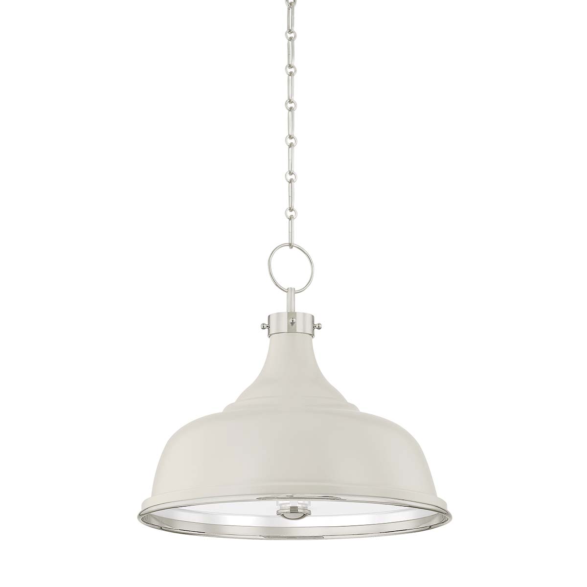 Photos - Chandelier / Lamp No 1 Hudson Valley Lighting MDS300 Painted No. 1 3 Light 18" Wide Pendant Polished Nickel / Off-White Indoor Lighting Pendants MD 