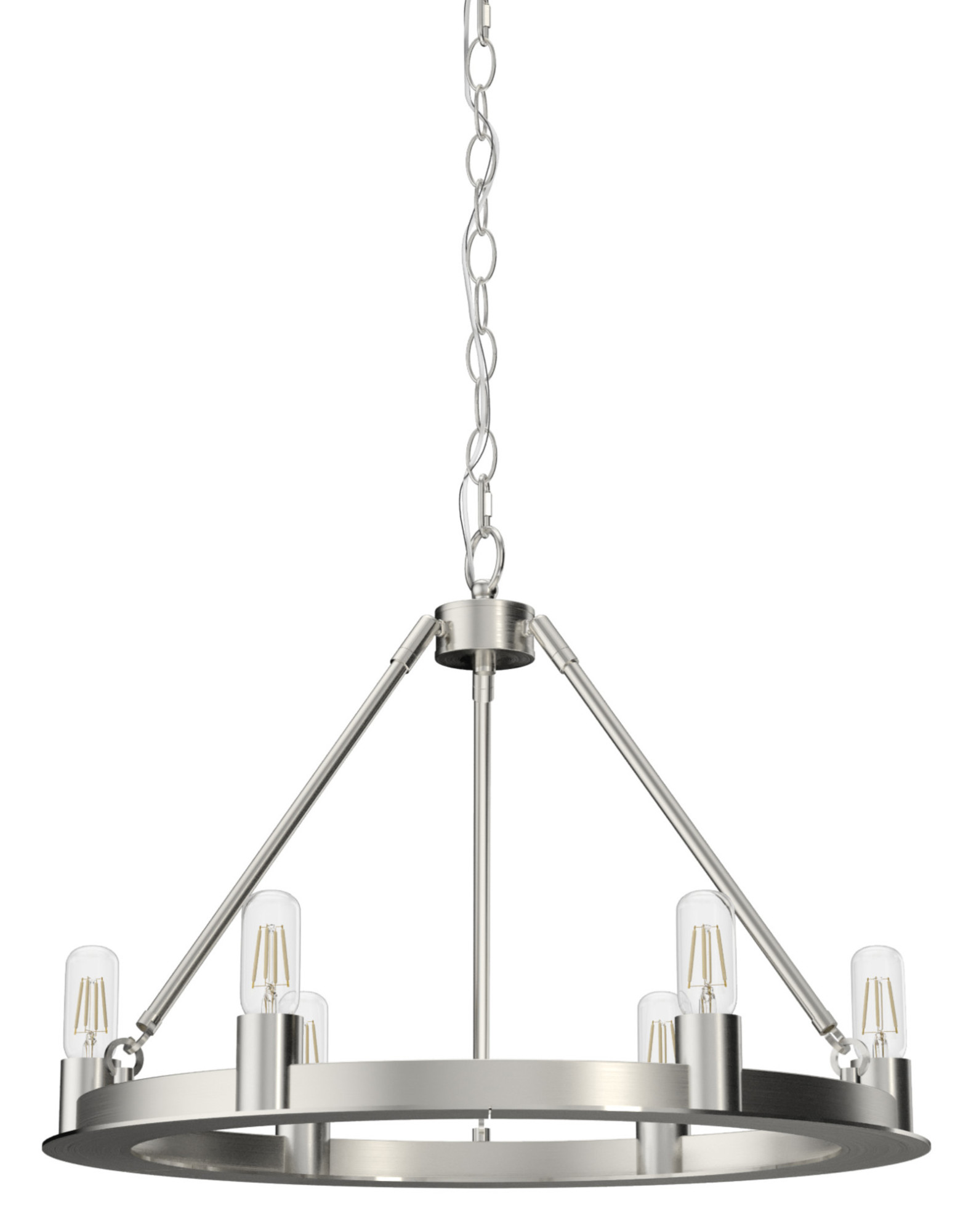 Photos - Chandelier / Lamp Hunter Saddlewood 24 Chandelier Saddlewood 6 Light 24" Wide Ring Chandelier Brushed Nickel Indoor Lighting Chandeliers 19034 