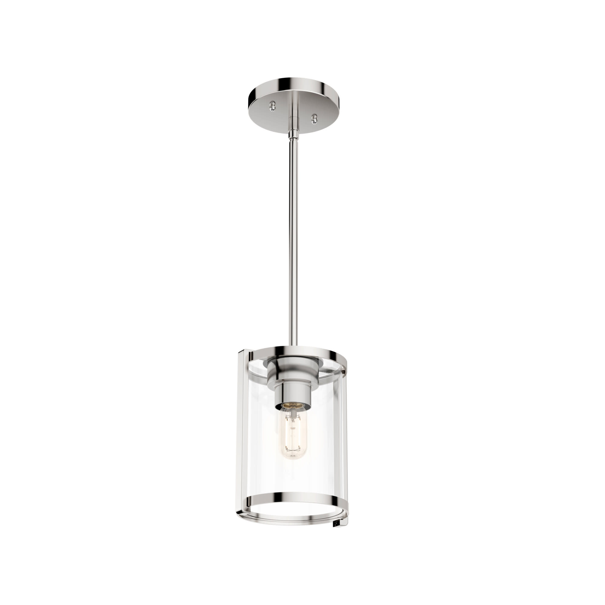 Photos - Chandelier / Lamp Hunter Astwood 6 Pendant Astwood 6" Wide Mini Pendant Polished Nickel Indoor Lighting Pendants 19004 