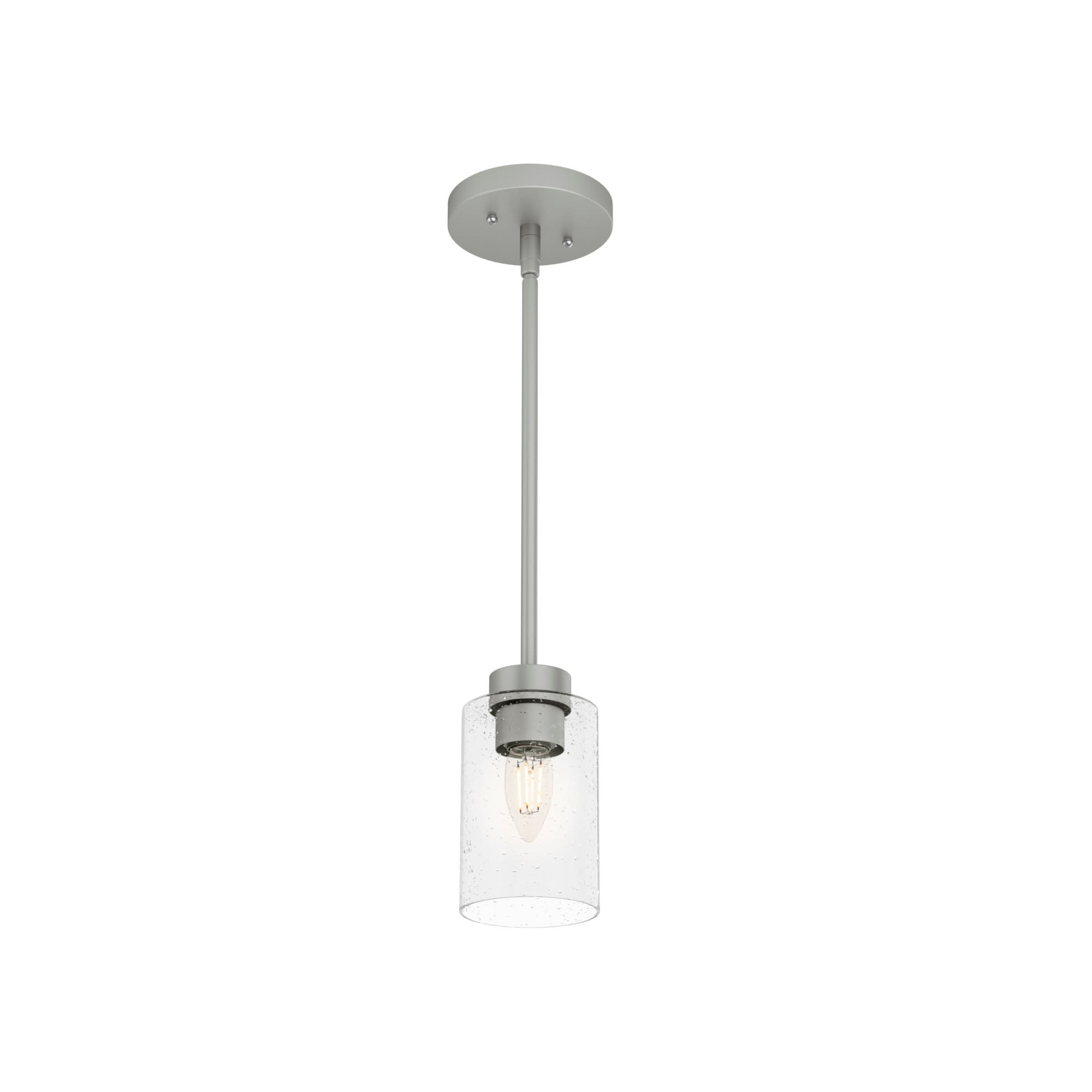 Hunter Hartland 4 Pendant Hartland 4" Wide Mini Pendant Matte Silver Indoor Lighting Pendants