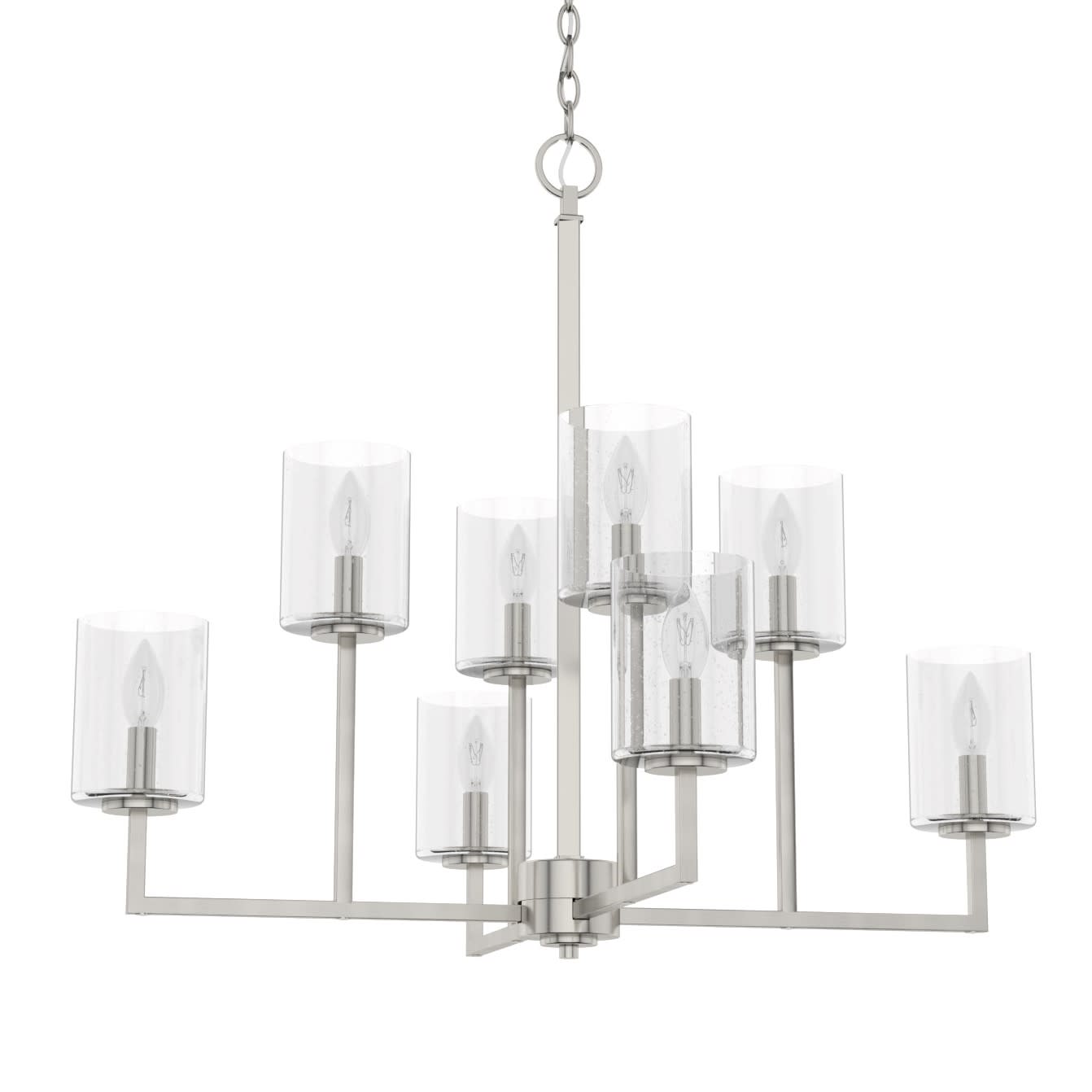 Photos - Chandelier / Lamp Hunter 19532 Kerrison 8 Light 31" Wide Candle Style Chandelier Brushed Nickel Indoor Lighting Chandeliers 19533