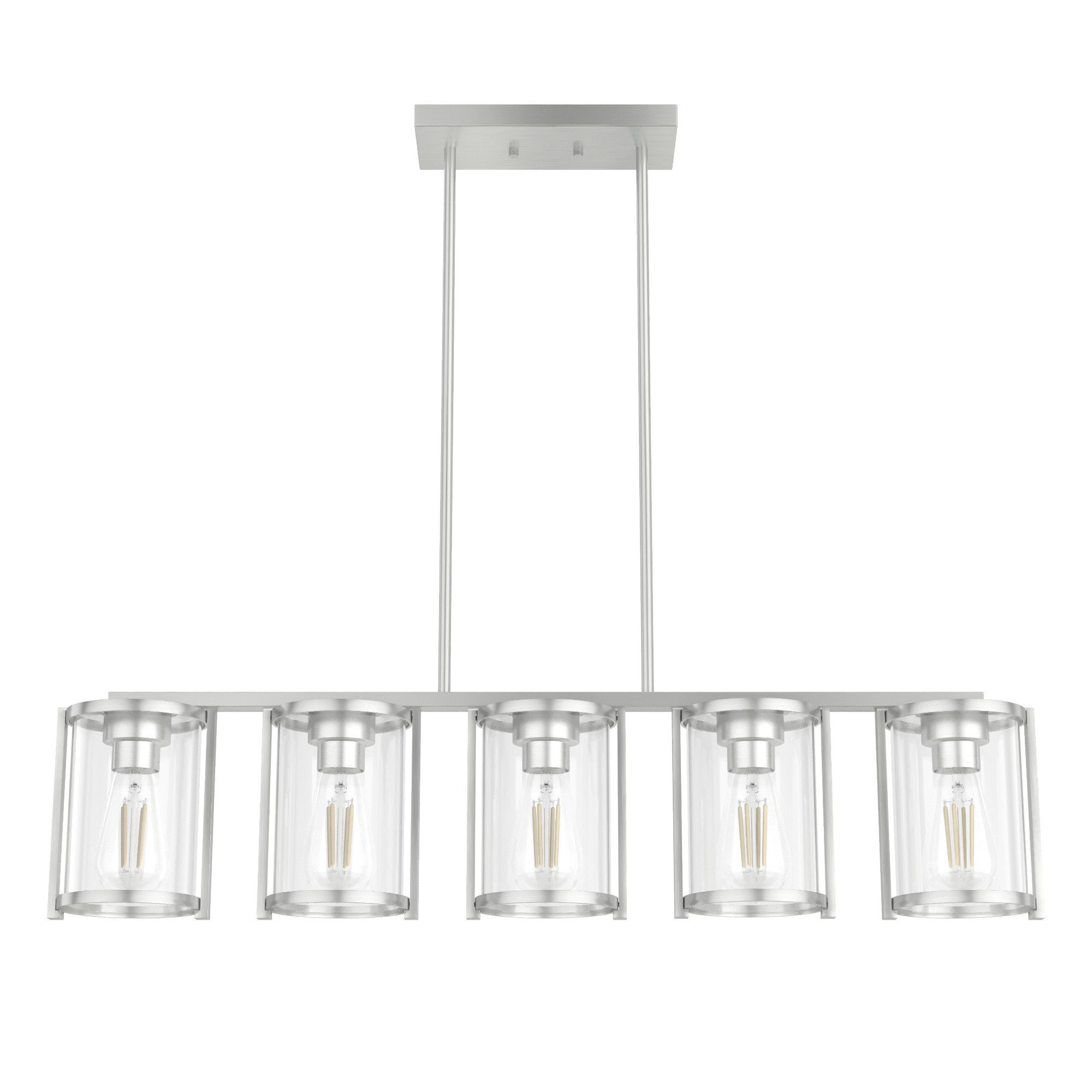 Photos - Chandelier / Lamp Hunter 48013 Astwood 5 Light 39" Wide Chandelier Brushed Nickel Indoor Lighting Chandeliers 48012 