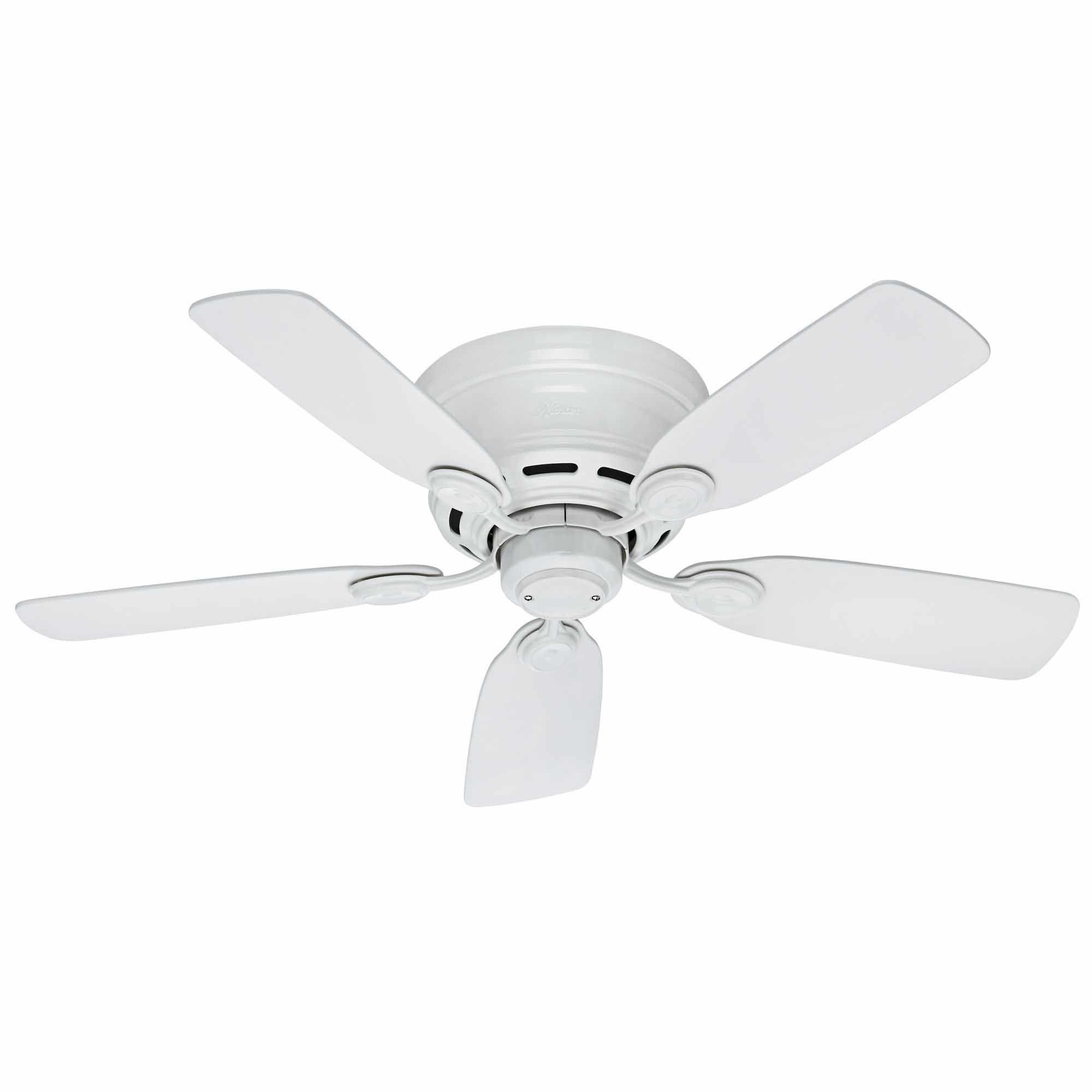 Hunter Low Profile 42 Low Profile 42" 5 Blade Indoor Ceiling Fan White Fans Ceiling Fans Indoor Ceiling Fans