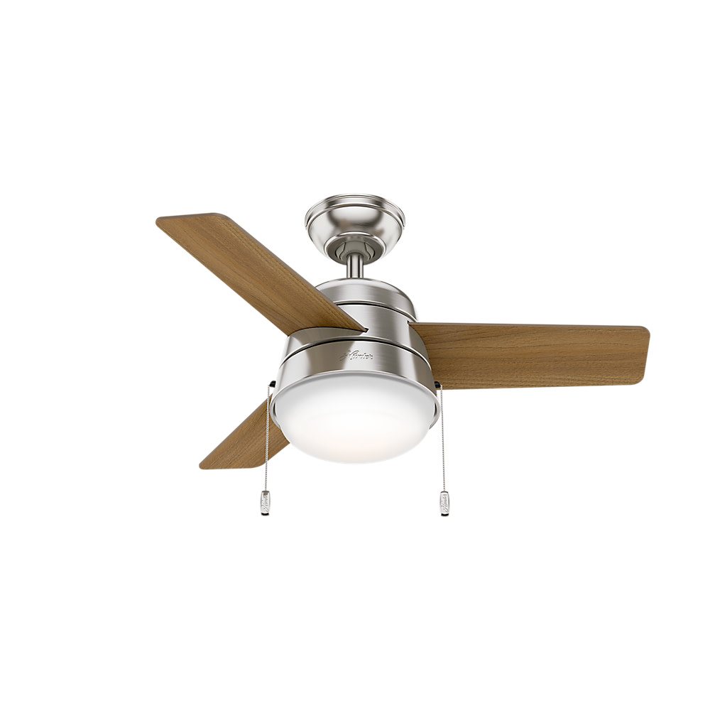 Hunter 5930 Aker 36" 3 Blade Indoor Ceiling Fan - Blades and LED Light Kit Included Brushed Nickel/Chrome Fans Ceiling Fans Indoor Ceiling Fans