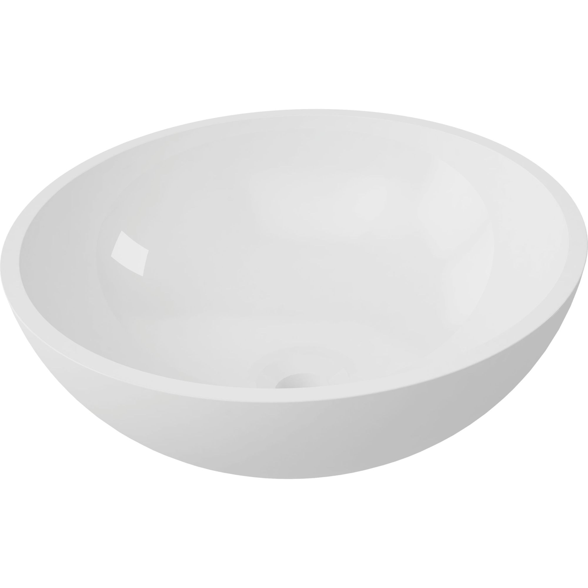 Photos - Bathroom Sink ICO Bath B9311 Calma 16-1/2" Circular Cast Marble Composite Vessel  White Sinks s Sinks Only 