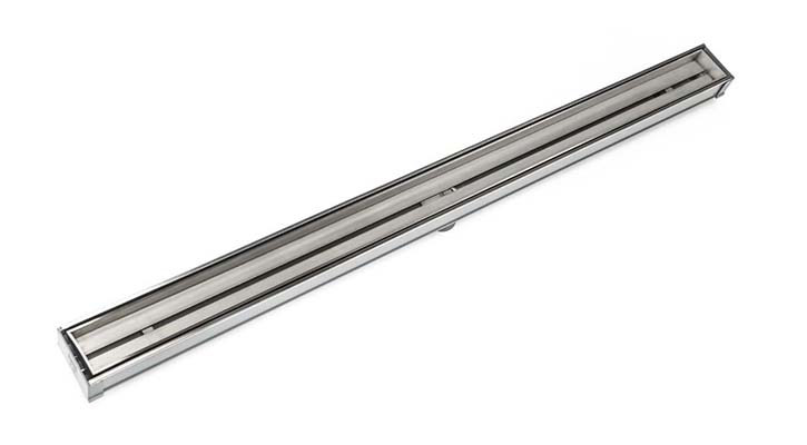 Photos - Shower Trap / Waste Infinity Drain STIF 6548 48" S-PVC Series Complete Kit with Tile Insert Frame Satin Stainless Showers Shower Drains Linear D 