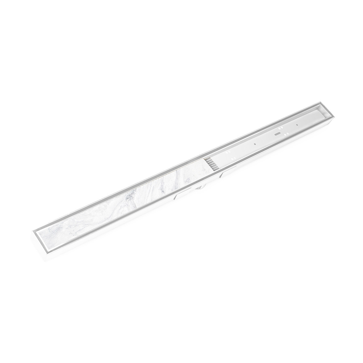 Photos - Shower Trap / Waste Infinity Drain STIF AS 6596 96" S-Stainless Steel Series Complete Kit with Tile Insert Frame Matte White Showers Shower Drai 