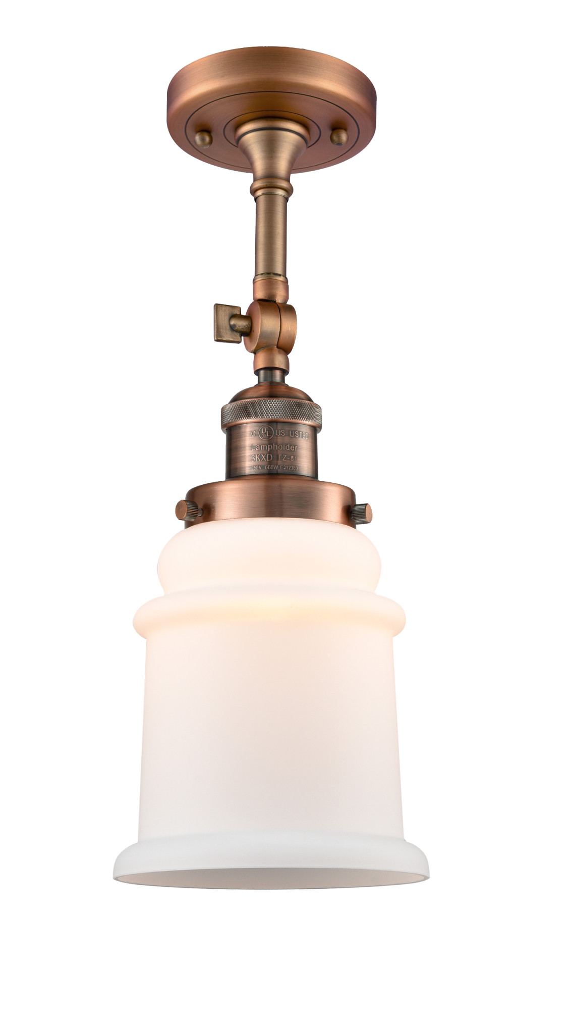Photos - Chandelier / Lamp Canton Innovations Lighting 201F Single Light 6" Wide Convertible Semi-Flush Ceiling Fixture Antique Copper / Matte W