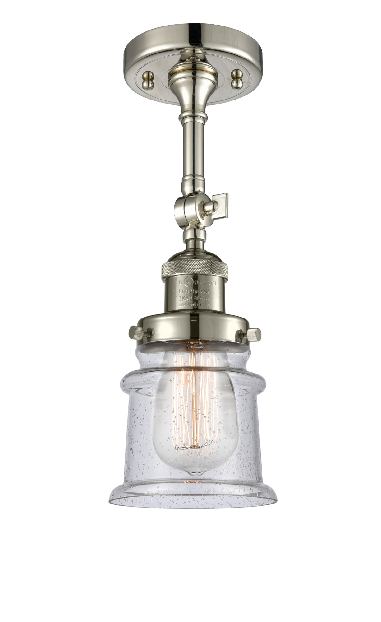 Photos - Chandelier / Lamp Canton Innovations Lighting 201F Small  Small  6" Wide Convertible Semi-Flush Ceiling Fixture with 14" Height Polished 