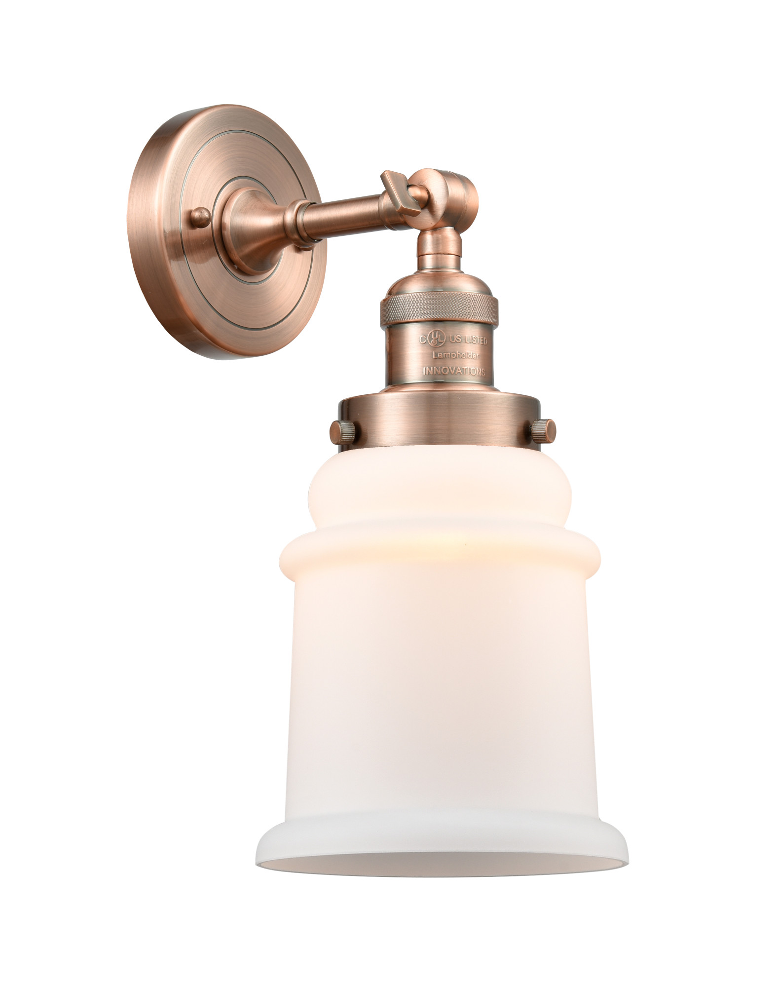 Photos - Chandelier / Lamp Canton Innovations Lighting 203   Single Light 11" Tall Bathroom Sconce Antique Copper / Matte White Indoor Lighting Ba 