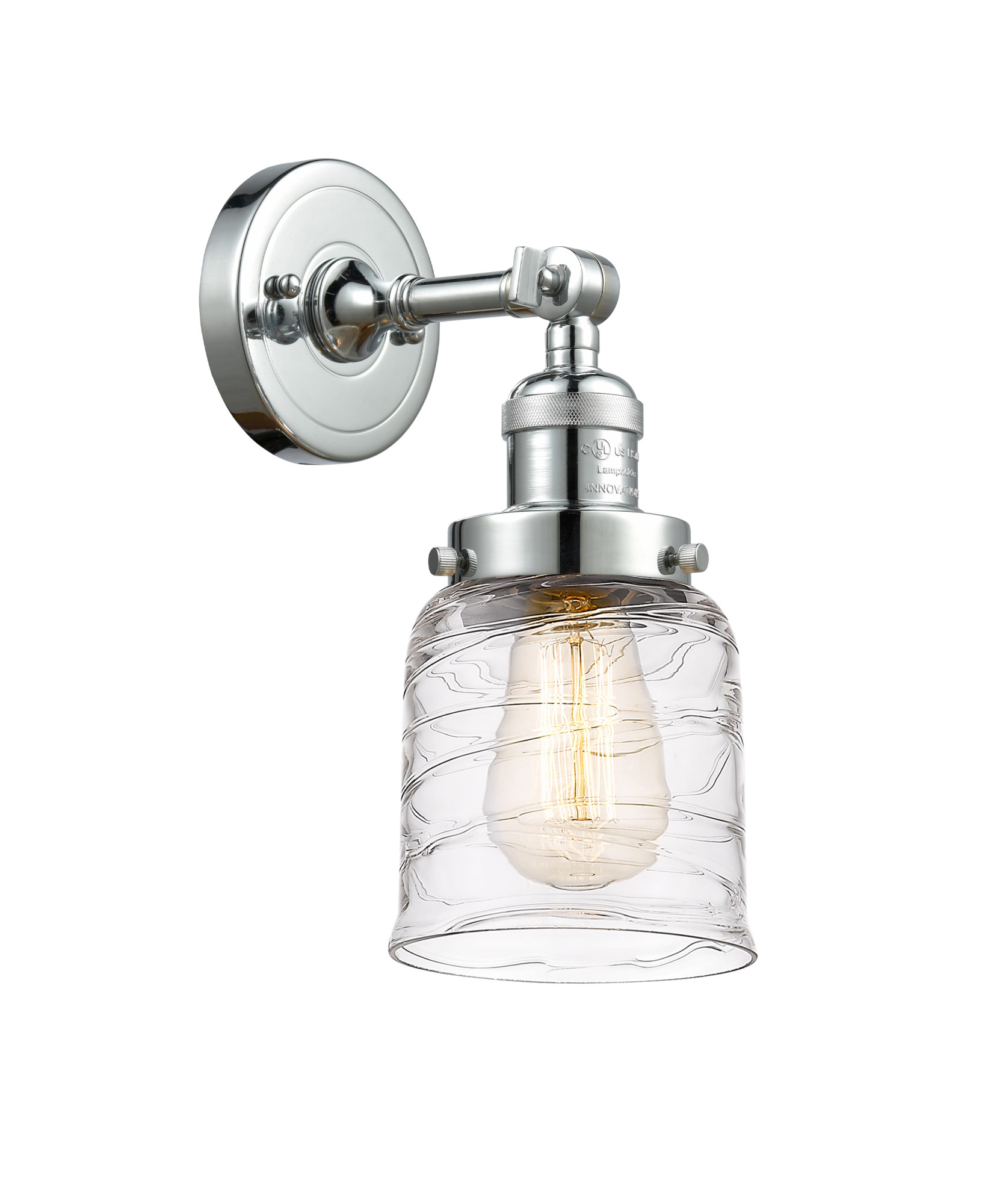 Photos - Chandelier / Lamp Swirl Innovations Lighting 203-10-5 Bell Sconce Bell 10" Tall Wall Sconce Polished Chrome / Deco  Indoor Lighting Wall Sconce 