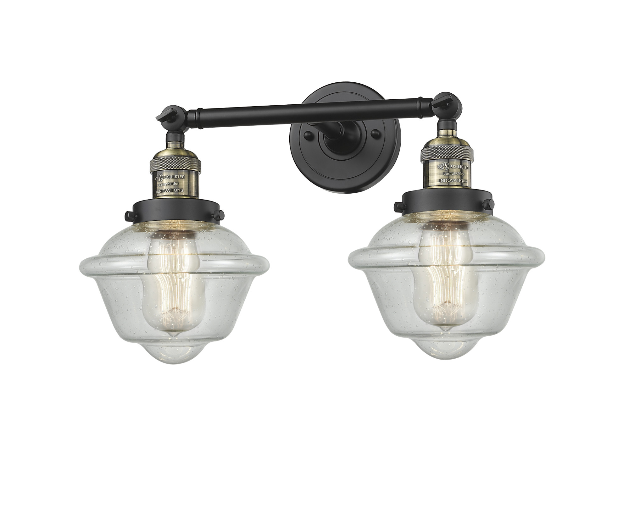 Photos - Chandelier / Lamp Oxford Innovations Lighting 208 Small  Small  2 Light 17" Wide Bathroom Vanity Light with Multiple Shade Options Black 