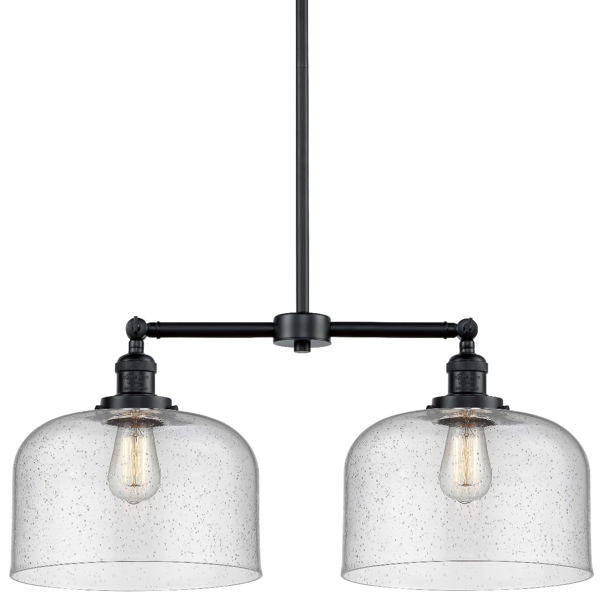 Photos - Chandelier / Lamp Wide Innovations Lighting 209 X-Large Bell X-Large Bell 2 Light 21"  Linear Chandelier / Semi-Flush Ceiling Fixture Oil Rubbe 