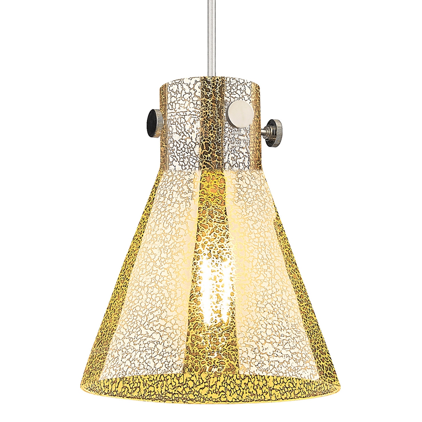Photos - Chandelier / Lamp NEWTON Innovations Lighting 410-1PS-G411-8ME  Cone 8" Wide Cord Hung Mini Pendant with Mercury Glass Shade Polished Nickel In 