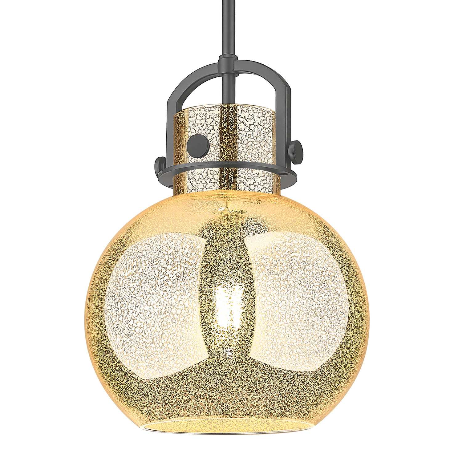 Photos - Chandelier / Lamp NEWTON Innovations Lighting 410-1SM-G410-10ME  Sphere 10" Wide Arched-Frame Mini Pendant with Mercury Glass Shade Matte Black 