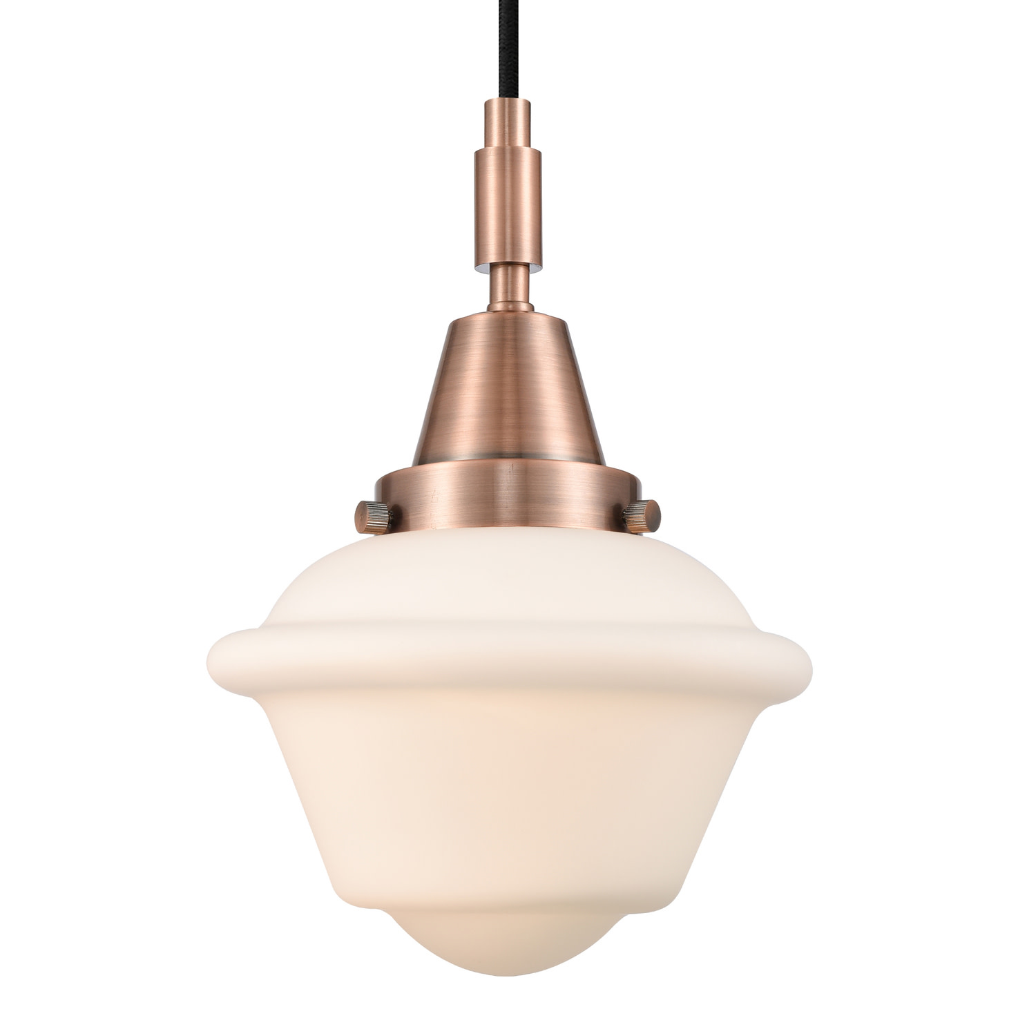 Photos - Chandelier / Lamp Oxford Innovations Lighting 447-1P-G531  7" Wide Mini Pendant with Matte White Glass Shade Antique Copper Indoor Lighting Pen 