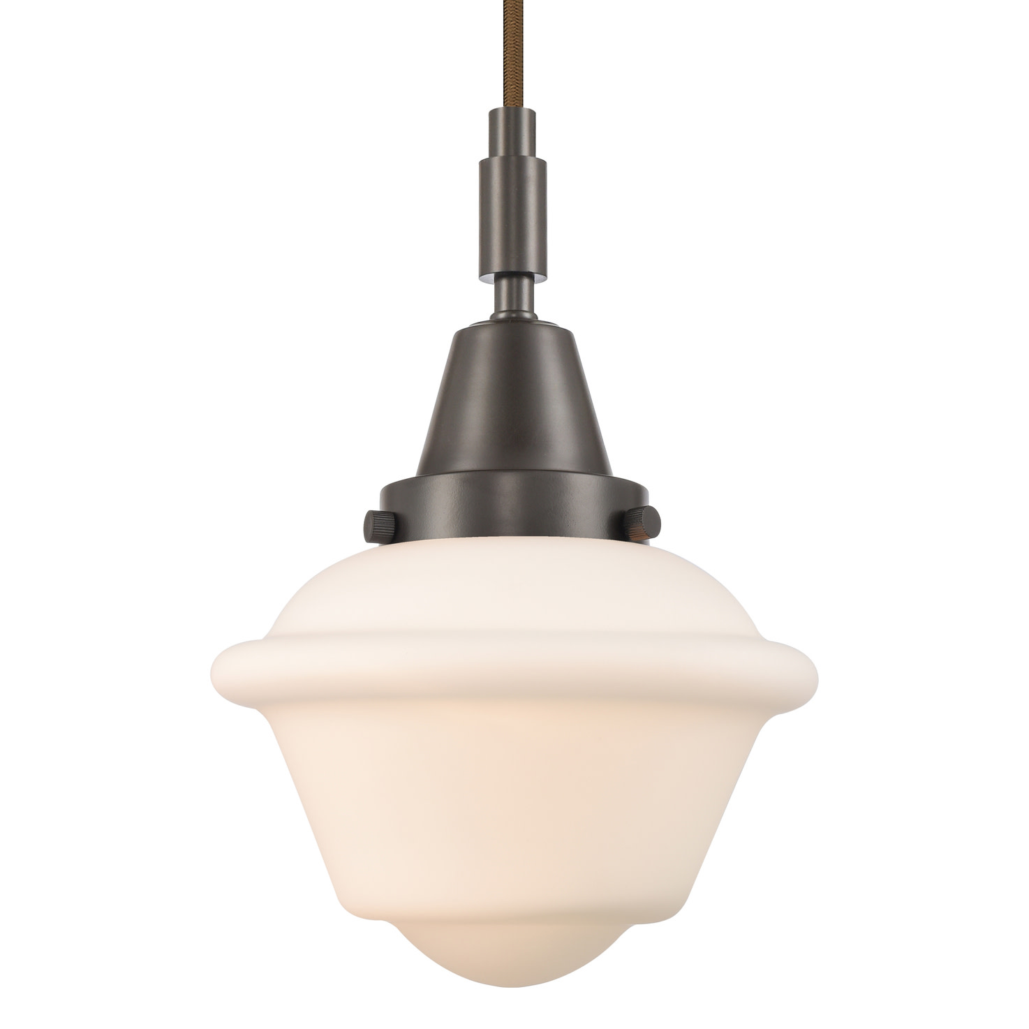 Photos - Chandelier / Lamp Oxford Innovations Lighting 447-1P-G531  7" Wide Mini Pendant with Matte White Glass Shade Oil Rubbed Bronze Indoor Lighting 
