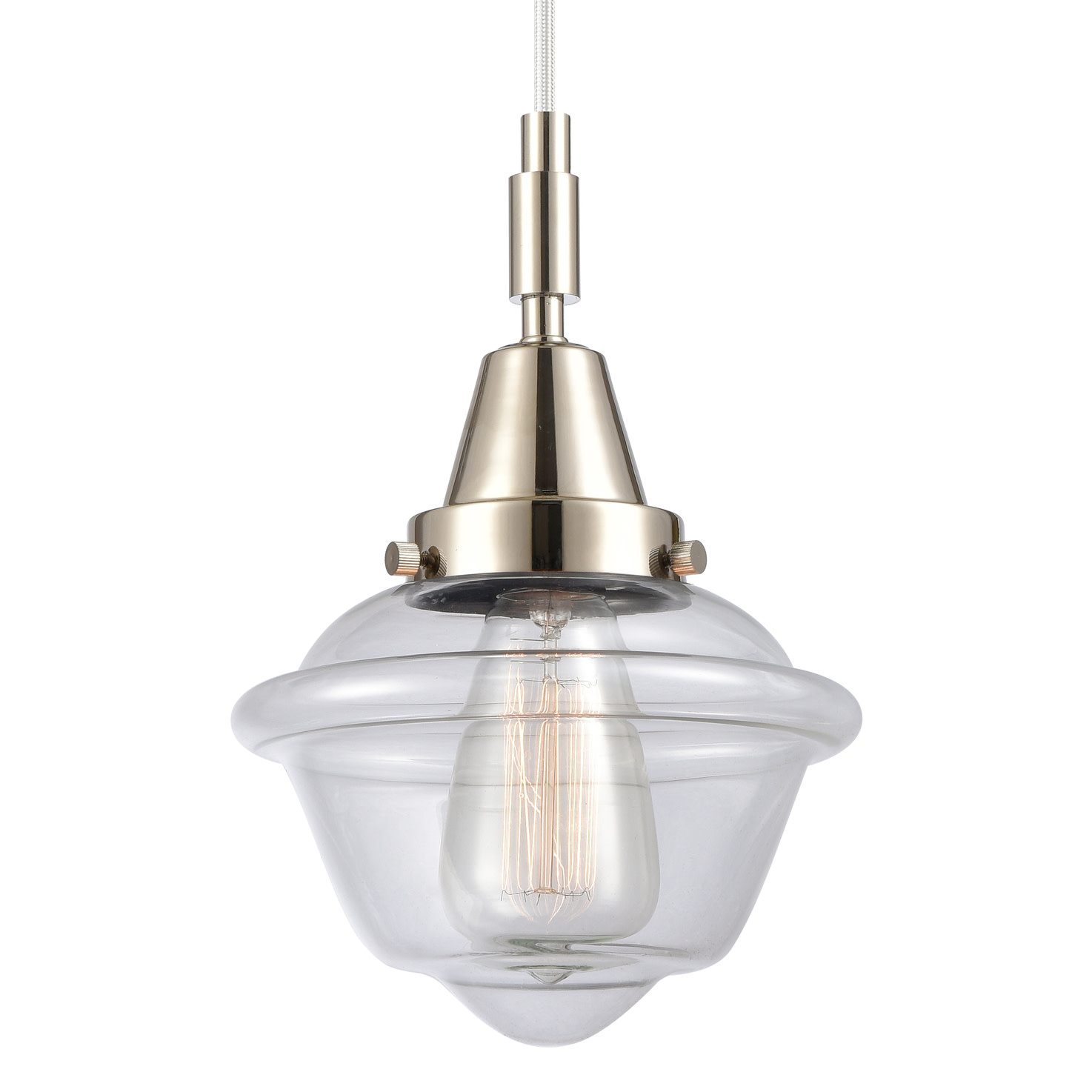 Photos - Chandelier / Lamp Oxford Innovations Lighting 447-1P-G532  7" Wide Mini Pendant with Clear Glass Shade Polished Nickel Indoor Lighting Pendants 