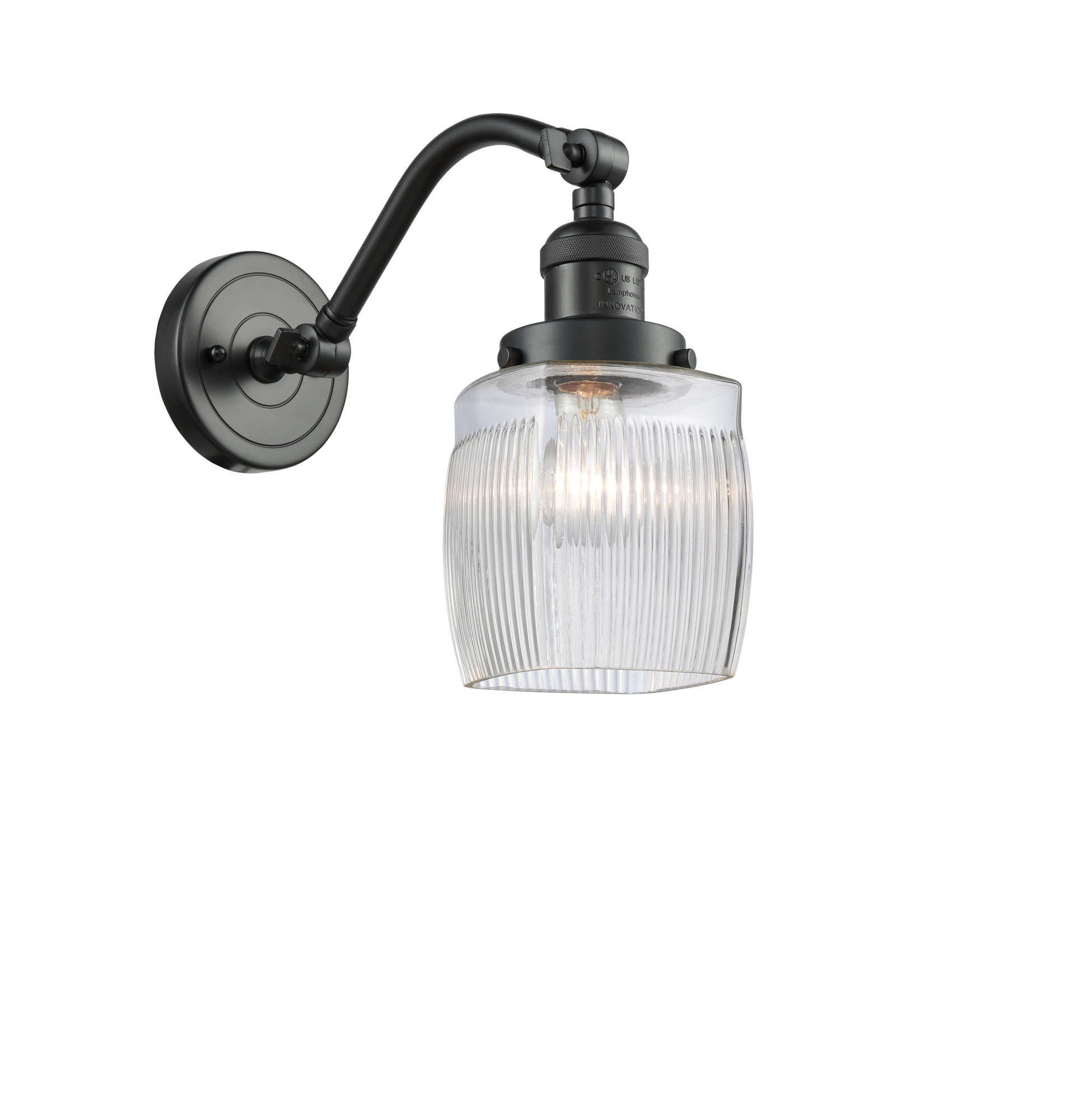 Photos - Chandelier / Lamp Colton Innovations Lighting 515-1W   Single Light 9" Tall Bathroom Sconce Oil Rubbed Bronze / Clear Indoor Lighting Bat 