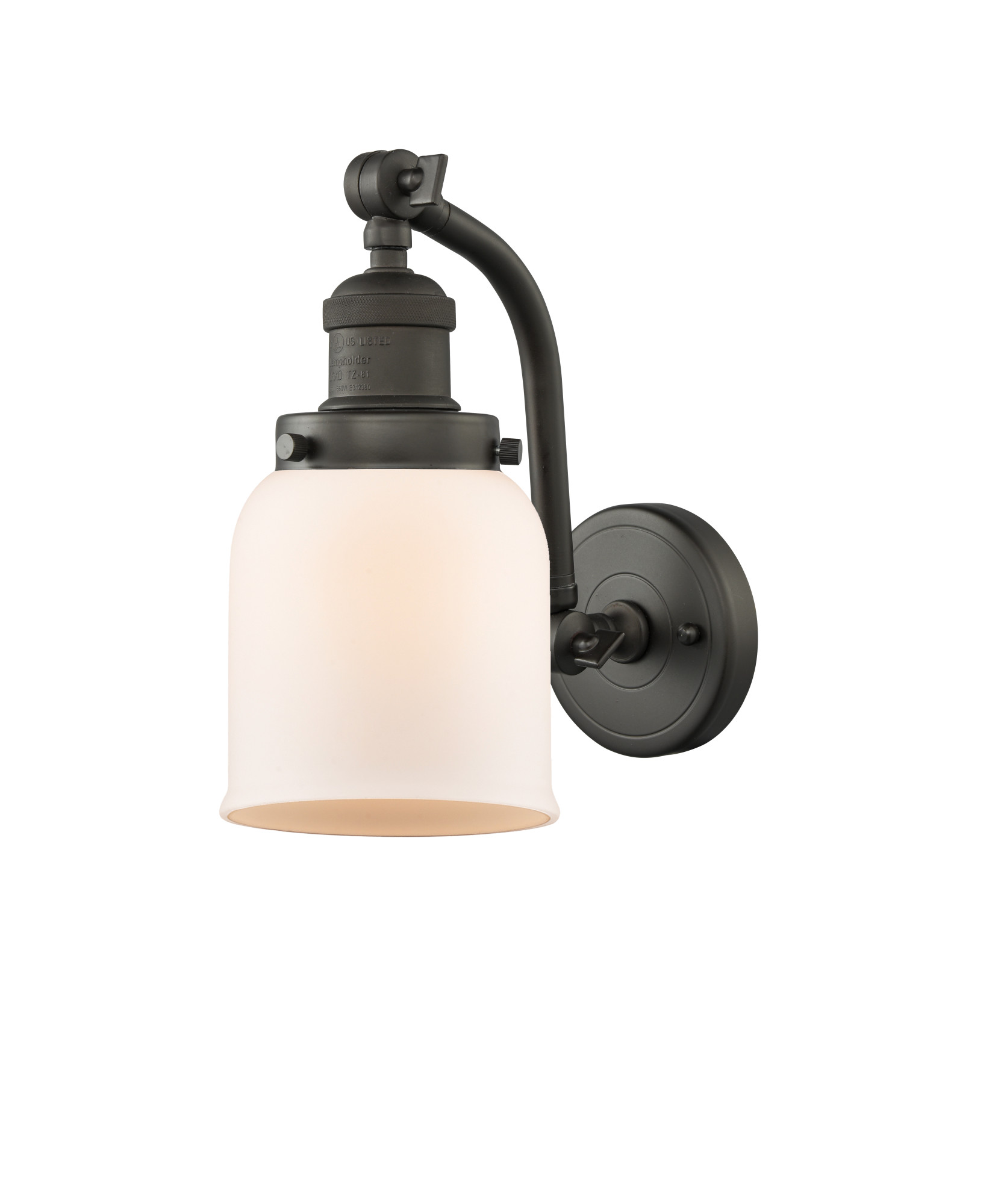 Photos - Chandelier / Lamp Innovations Lighting 515-1W Small Bell Small Bell Single Light 12" Tall Bathroom Sconce Oiled Rubbed Bronze / Matte White Ca