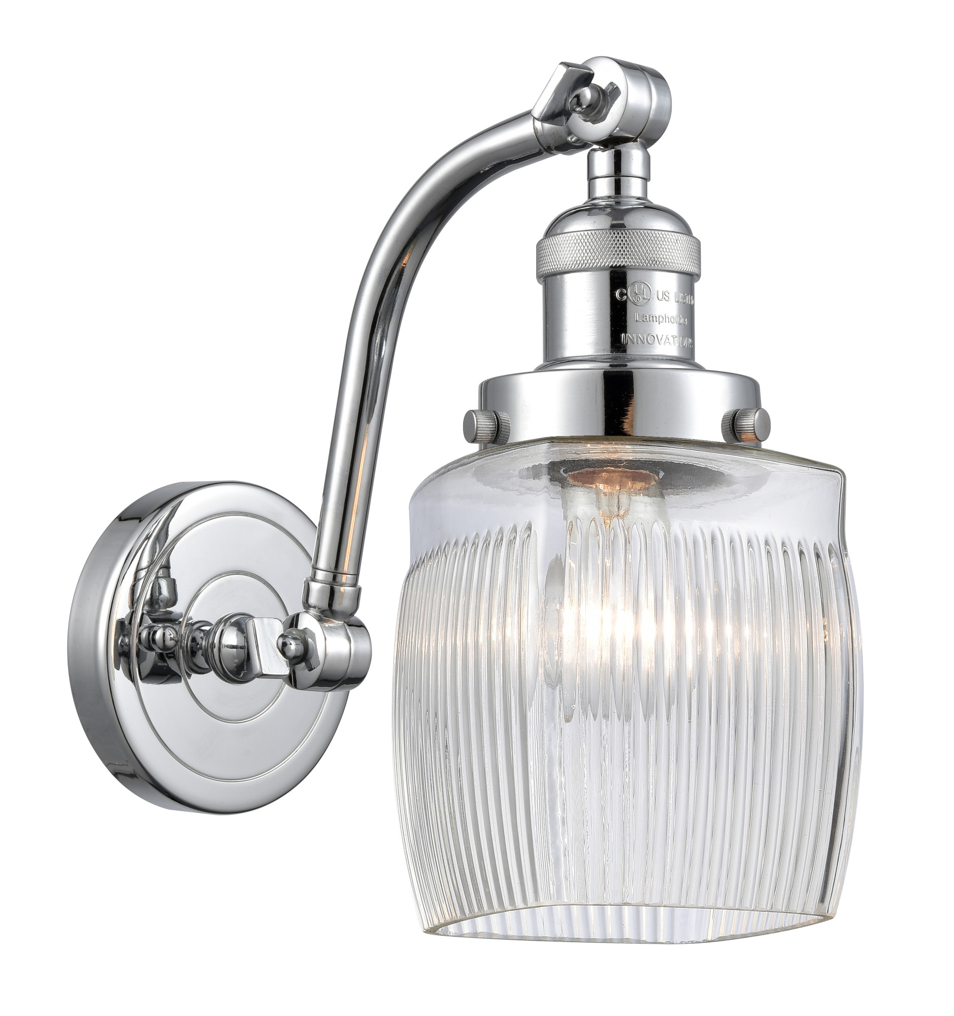 Photos - Chandelier / Lamp Colton Innovations Lighting 515-1W   Single Light 9" Tall Bathroom Sconce Polished Chrome / Clear Indoor Lighting Bathr 