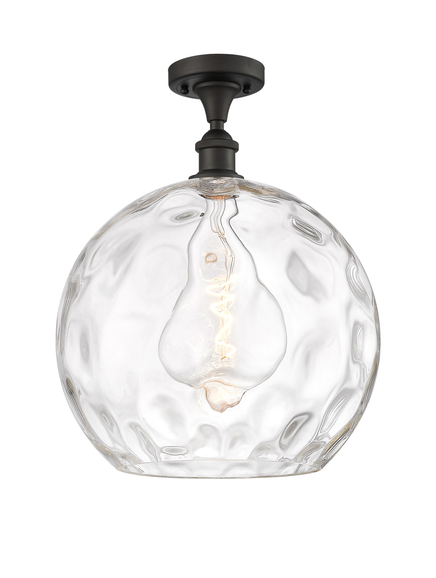 Photos - Chandelier / Lamp Swirl Innovations Lighting 516-1C-17-14 Athens Semi-Flush Athens Deco  14" Wide Semi-Flush Ceiling Fixture Oil Rubbed Bronze 