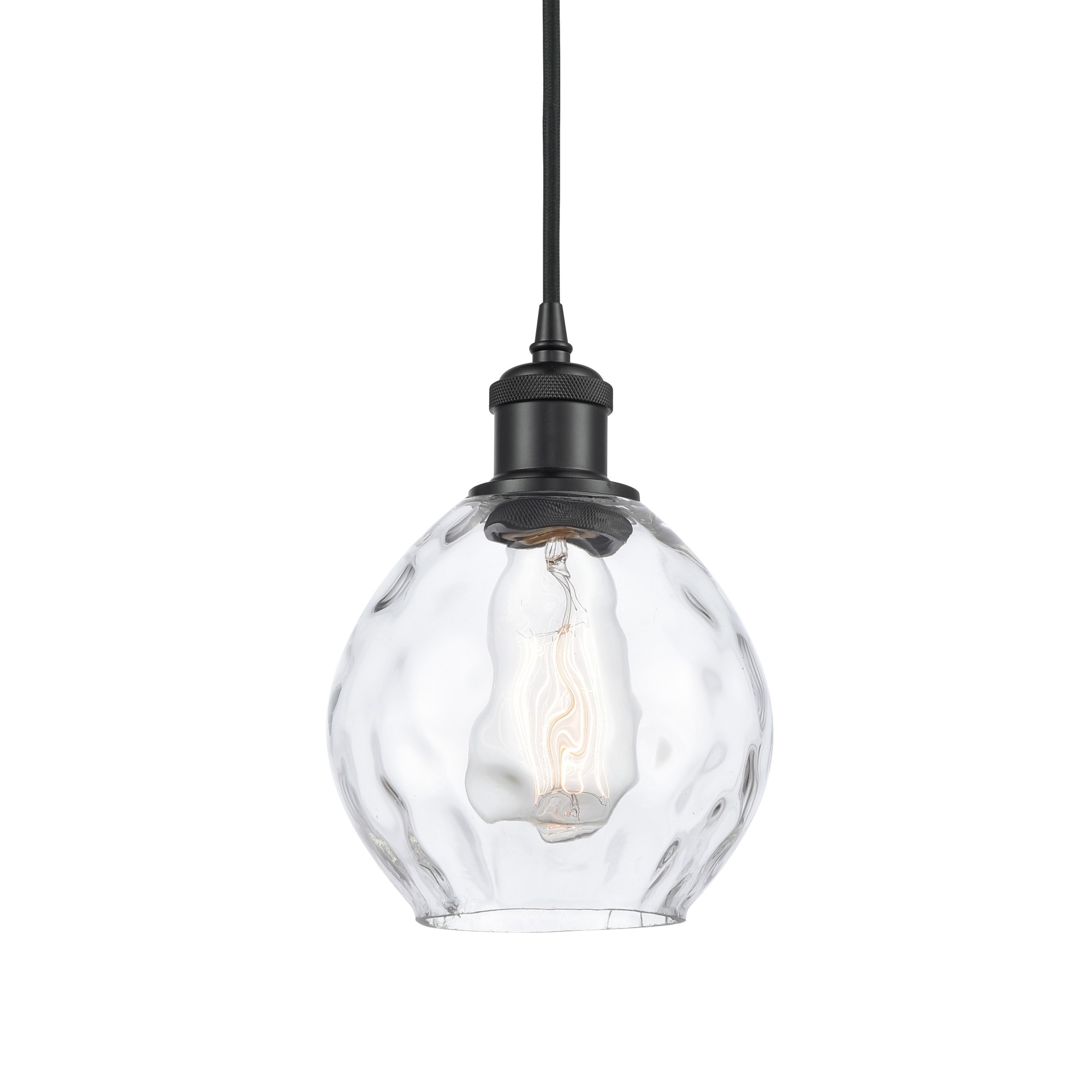 Photos - Chandelier / Lamp Waverly Innovations Lighting 516-1P-9-6  Pendant  6" Wide Mini Pendant Clear / Matte Black Indoor Lighting Pendants 51 
