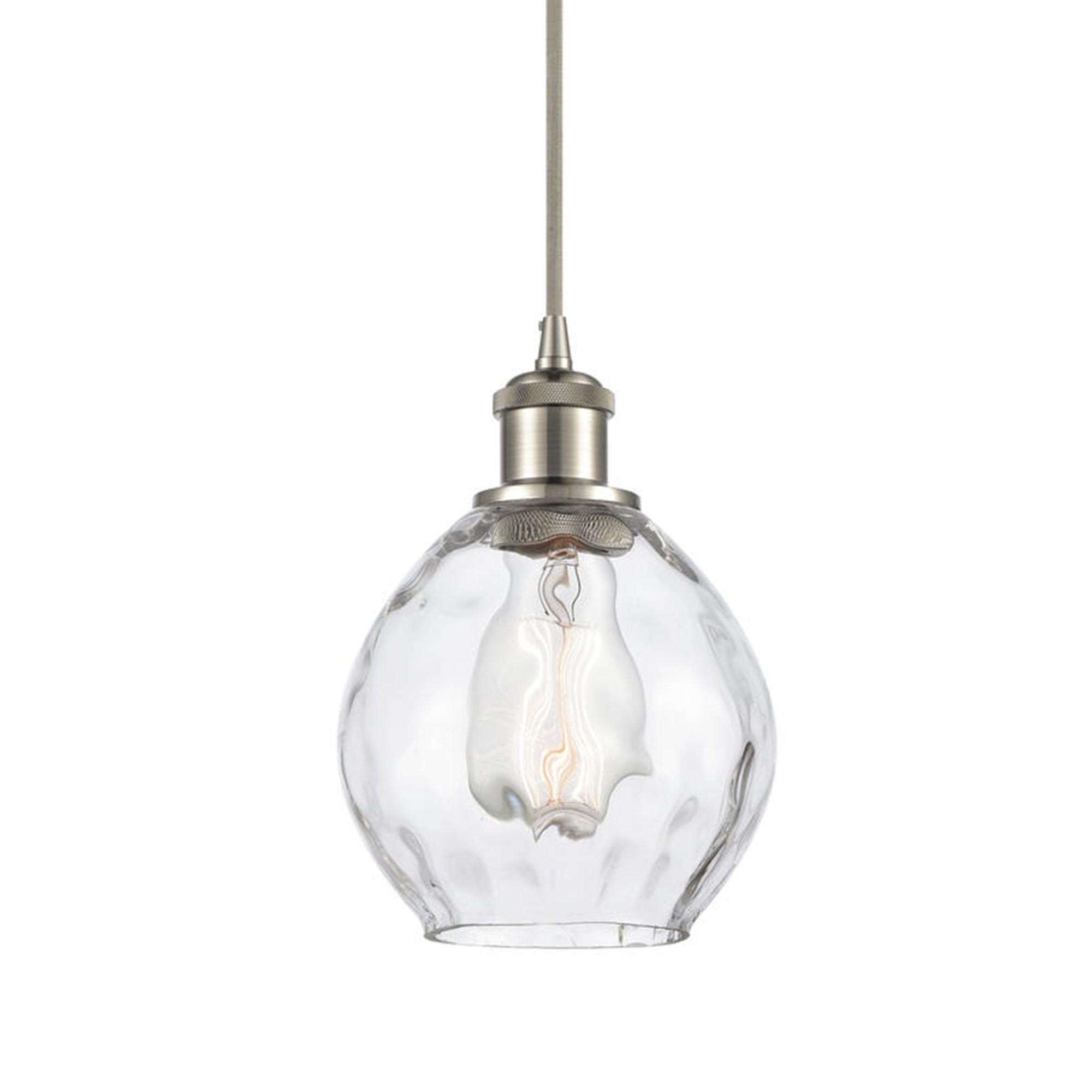Photos - Chandelier / Lamp Waverly Innovations Lighting 516-1P-9-6  Pendant  6" Wide Mini Pendant Clear / Brushed Satin Nickel Indoor Lighting Pe 