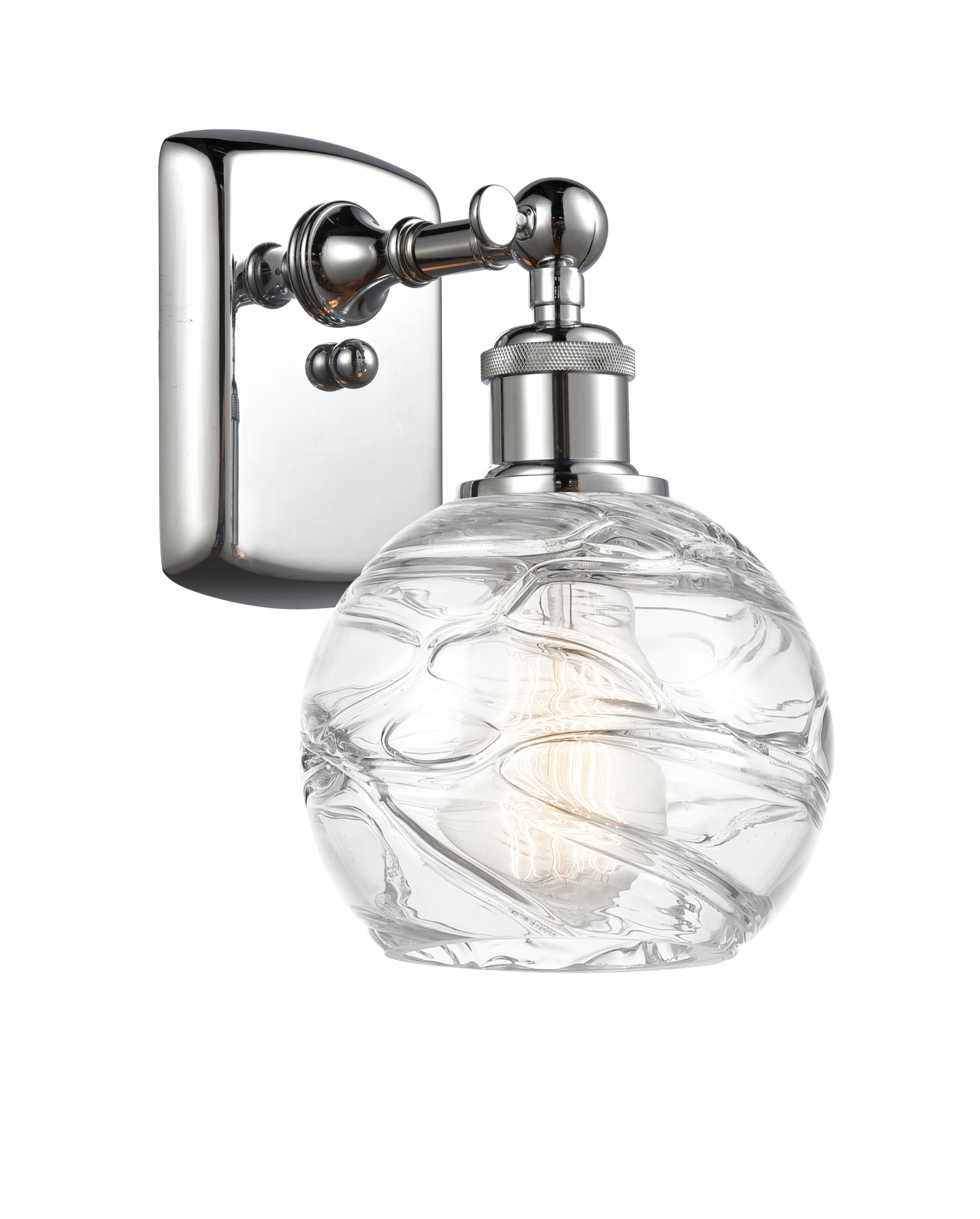Photos - Chandelier / Lamp Swirl Innovations Lighting 516-1W Small Deco  Small Deco  11" Tall Bathroom Sconce Polished Chrome / Clear Indoor Lighti 
