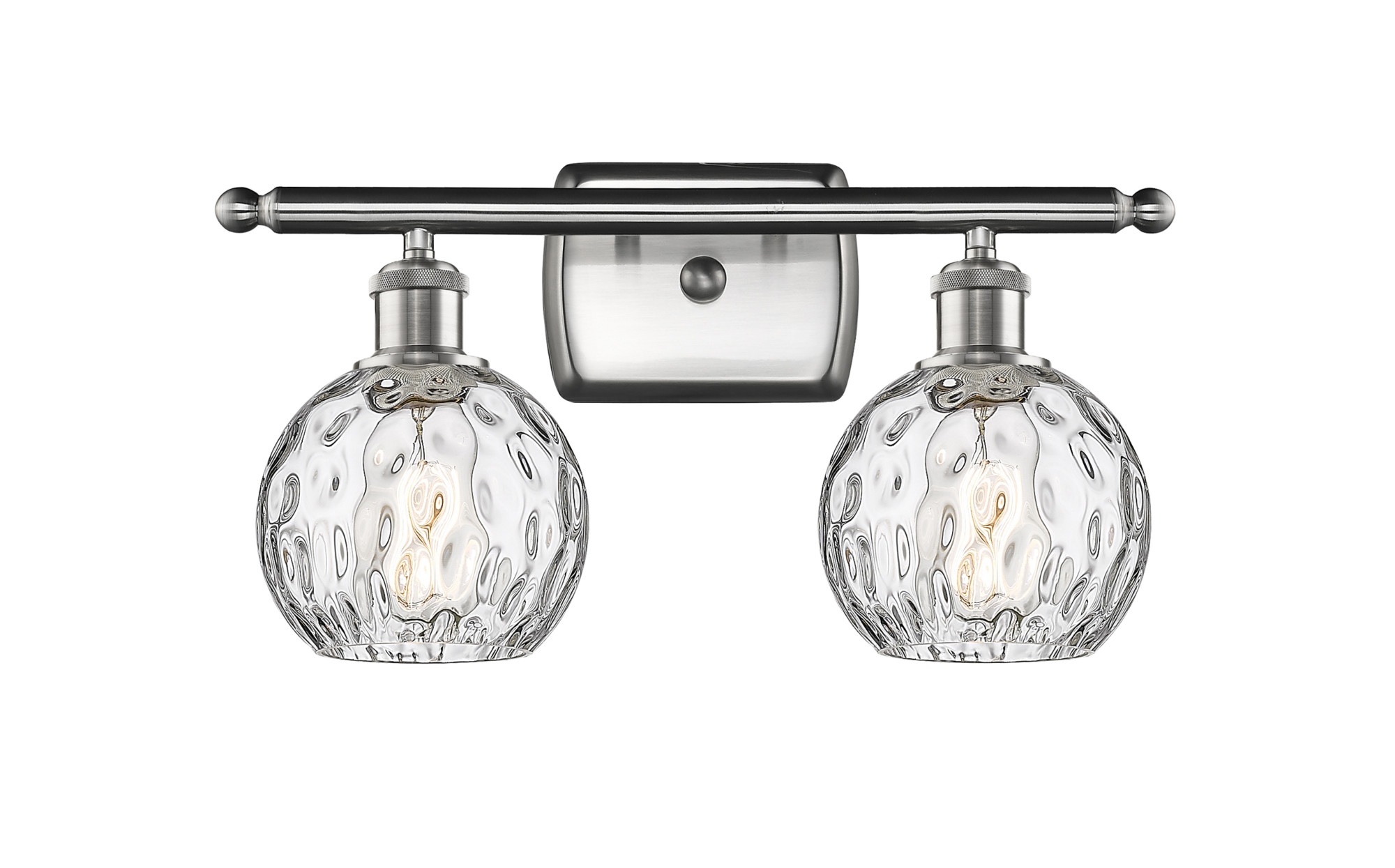 Photos - Chandelier / Lamp Wide Innovations Lighting 516-2W-11-16 Athens Vanity Athens 2 Light 16"  Vanity Light Brushed Satin Nickel / Clear Water Glas 