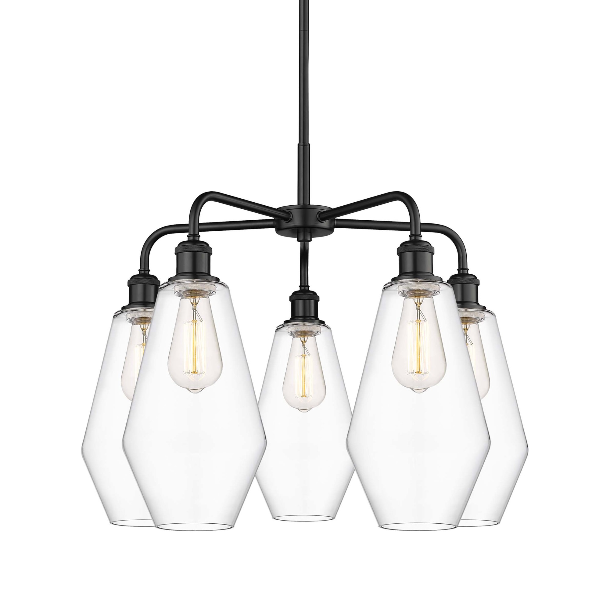 Photos - Chandelier / Lamp Innovations Lighting 516-5CR-20-25 Cindyrella Chandelier Cindyrella 5 Light 25" Wide Chandelier Matte Black / Clear Indoor L