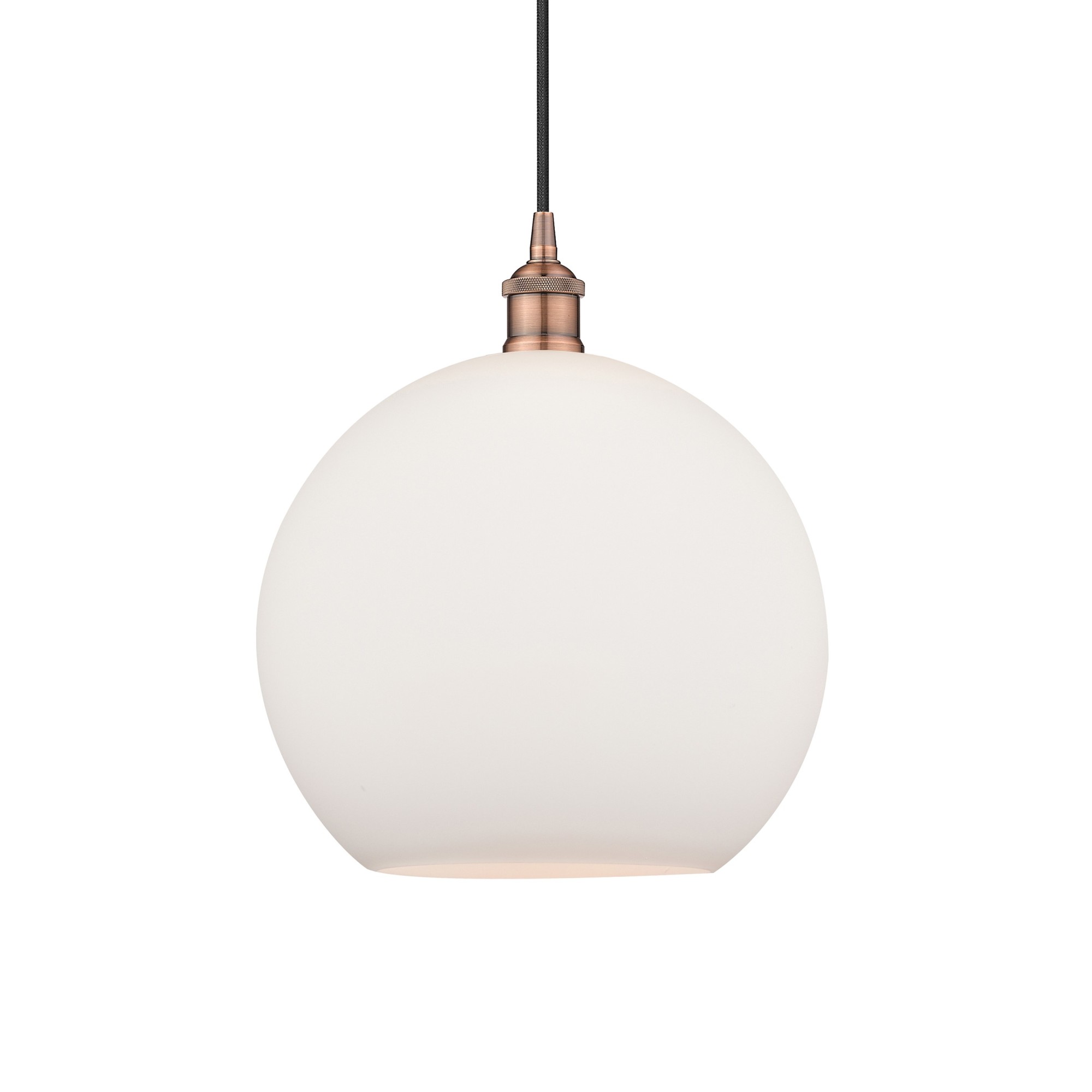 Photos - Chandelier / Lamp Wide Innovations Lighting 616-1P-14-12 Athens Pendant Athens 12"  Pendant Antique Copper / Matte White Indoor Lighting Pendan 