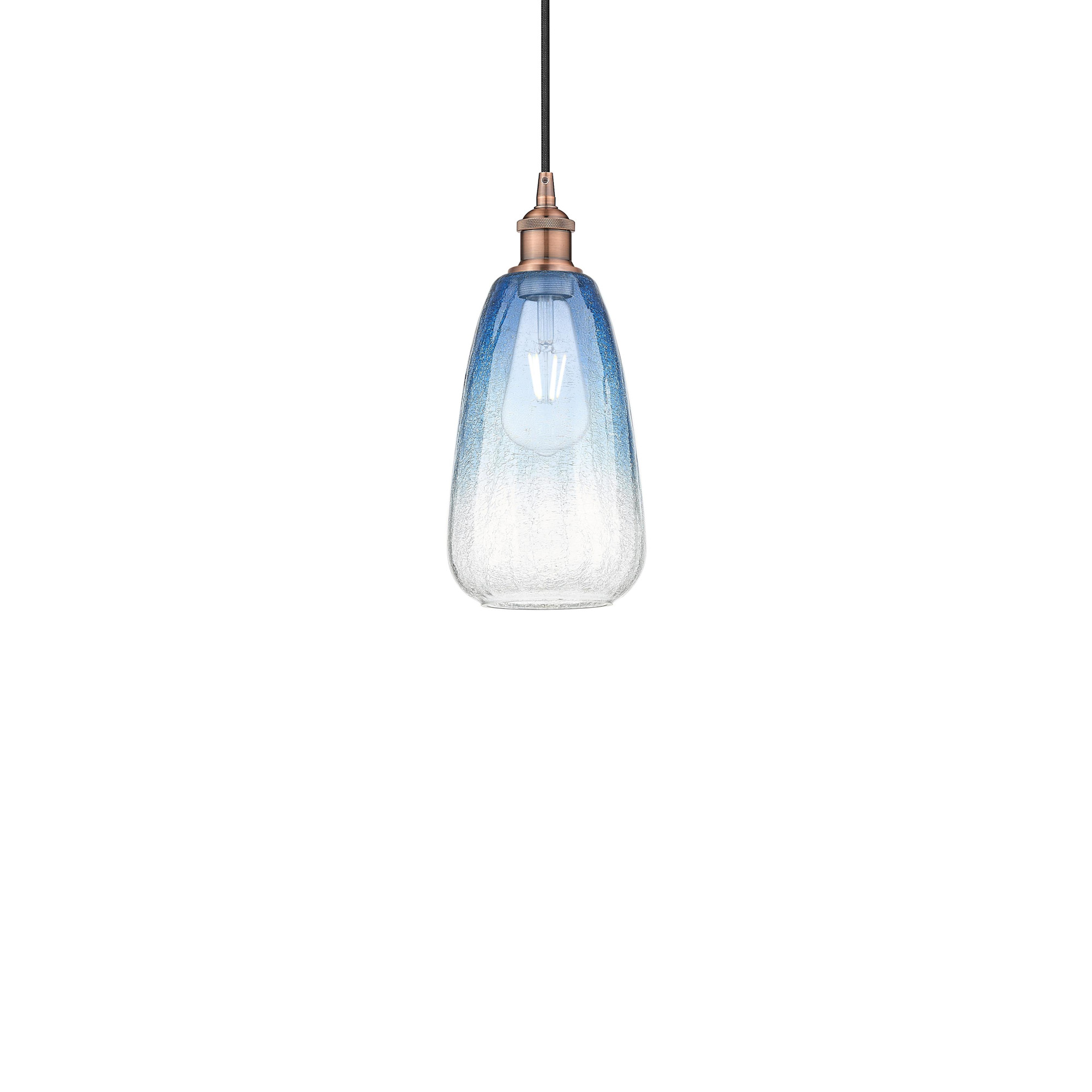 Photos - Chandelier / Lamp Almond Innovations Lighting 616-1P-13-6 Brookhaven  Pendant Brookhaven  6" Wide Mini Pendant Antique Copper / Sapphire 