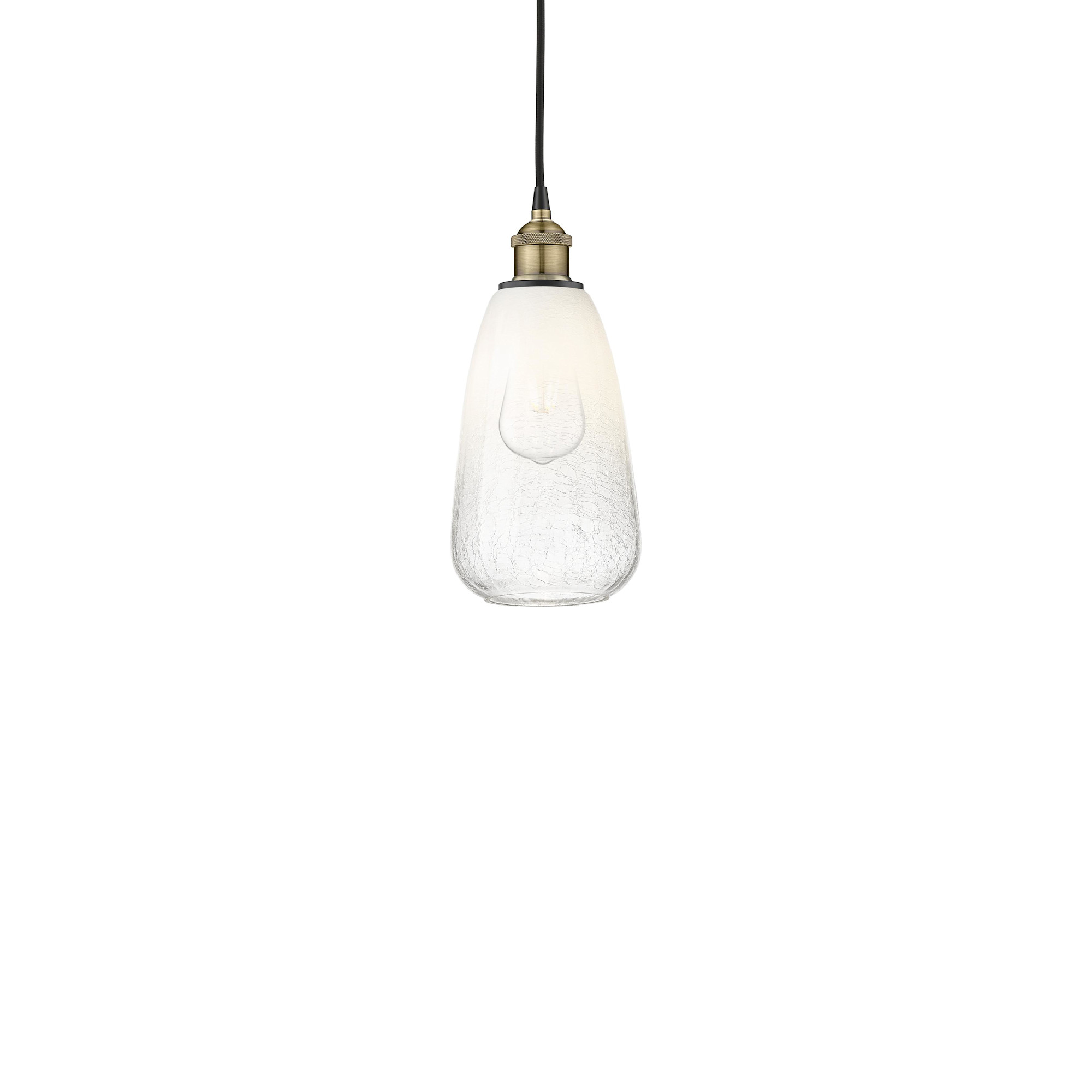 Photos - Chandelier / Lamp Almond Innovations Lighting 616-1P-13-6 Brookhaven  Pendant Brookhaven  6" Wide Mini Pendant Black Antique Brass / Opal 