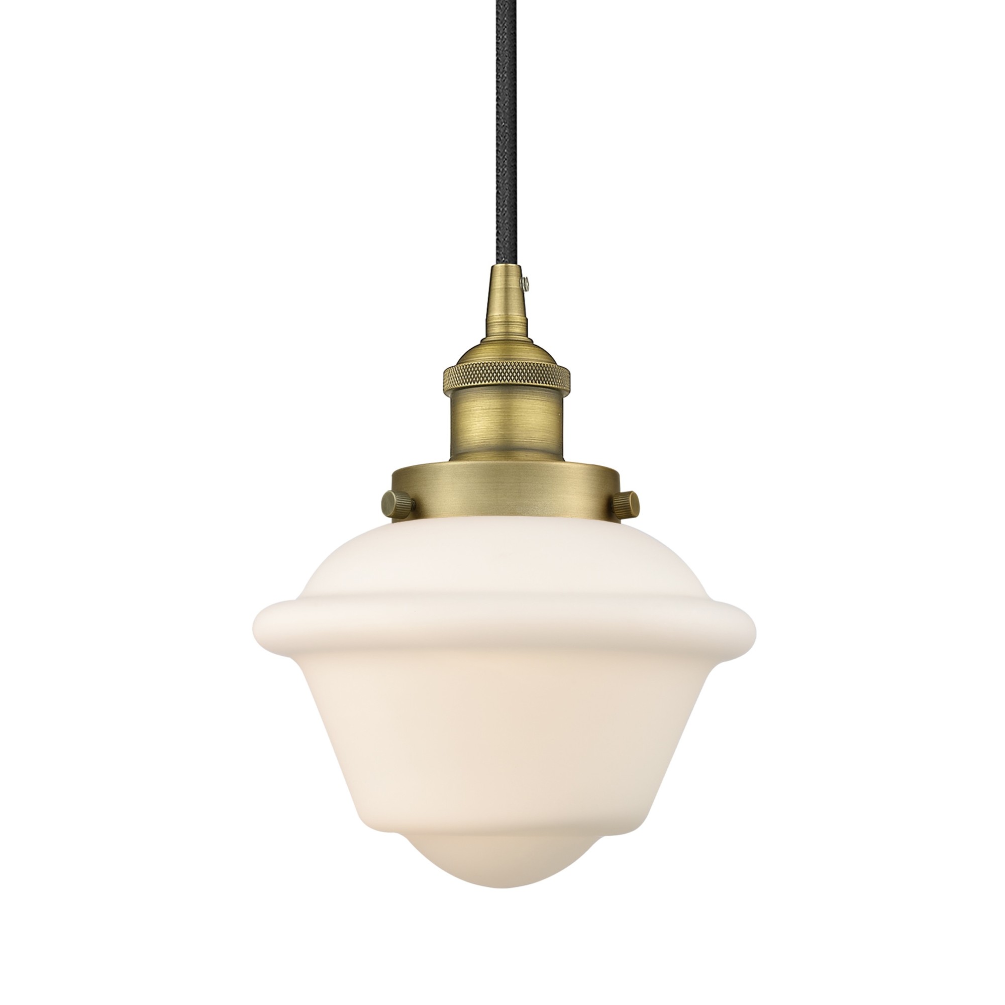 Photos - Chandelier / Lamp Oxford Innovations Lighting 616-1PH-10-8  Pendant  8" Wide Mini Pendant Brushed Brass / Matte White Indoor Lighting Pen 