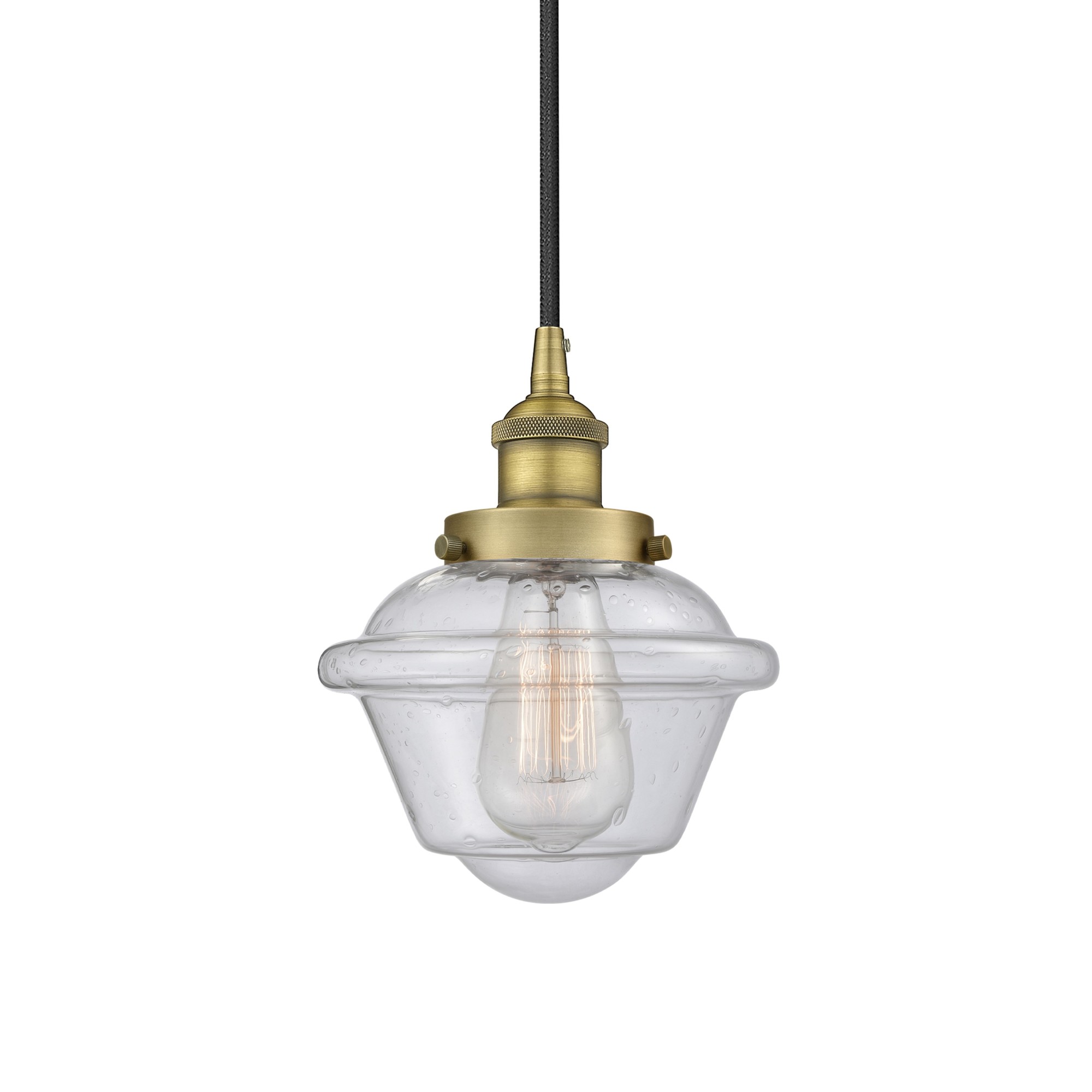 Photos - Chandelier / Lamp Oxford Innovations Lighting 616-1PH-10-8  Pendant  8" Wide Mini Pendant Brushed Brass / Seedy Indoor Lighting Pendants 