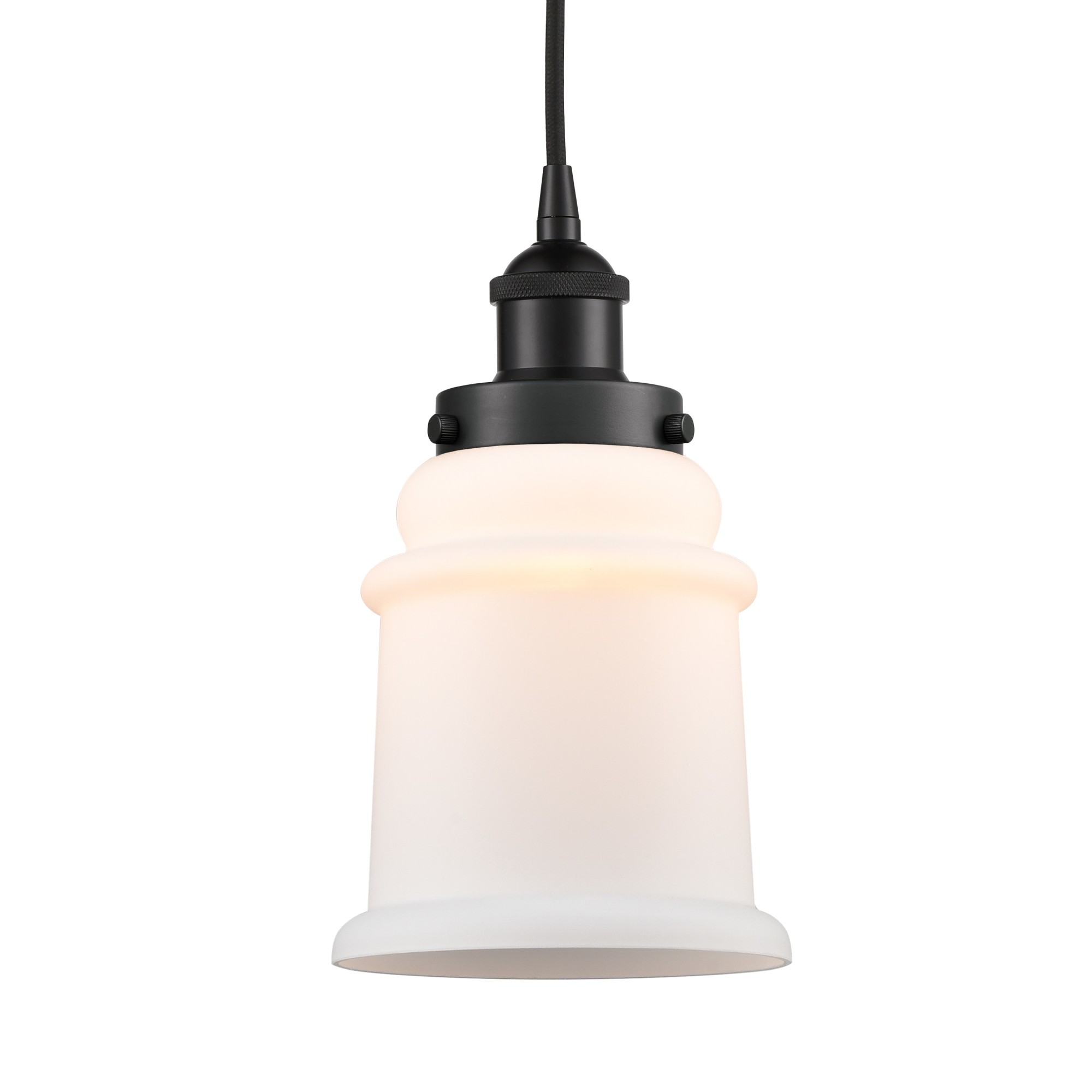 Photos - Chandelier / Lamp Canton Innovations Lighting 616-1PH-11-6  Pendant  6" Wide Mini Pendant Matte Black / Matte White Indoor Lighting Penda 