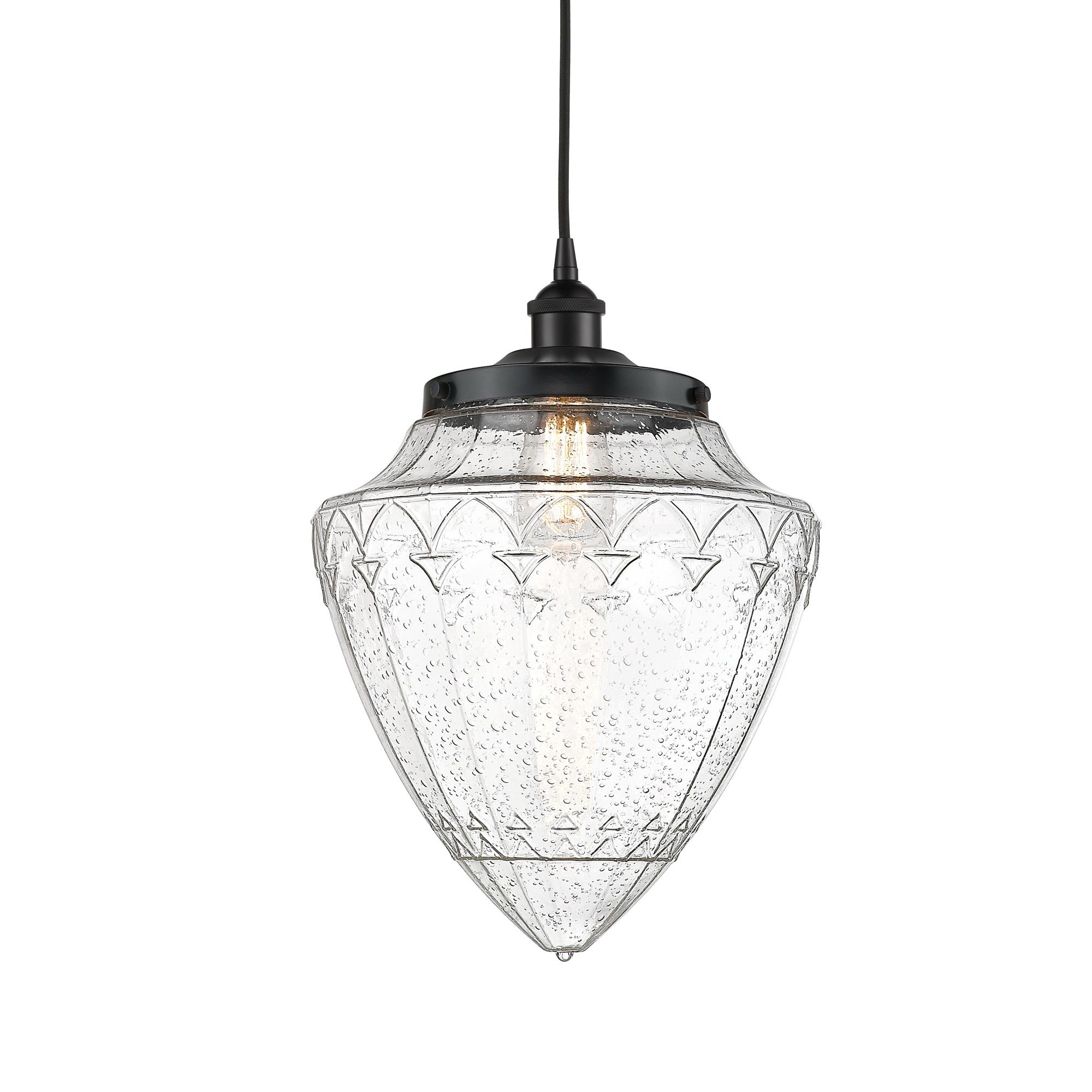 Photos - Chandelier / Lamp Bullet Innovations Lighting 616-1PH-17-12  Pendant  12" Wide Pendant Matte Black / Seedy Indoor Lighting Pendants 616-1 