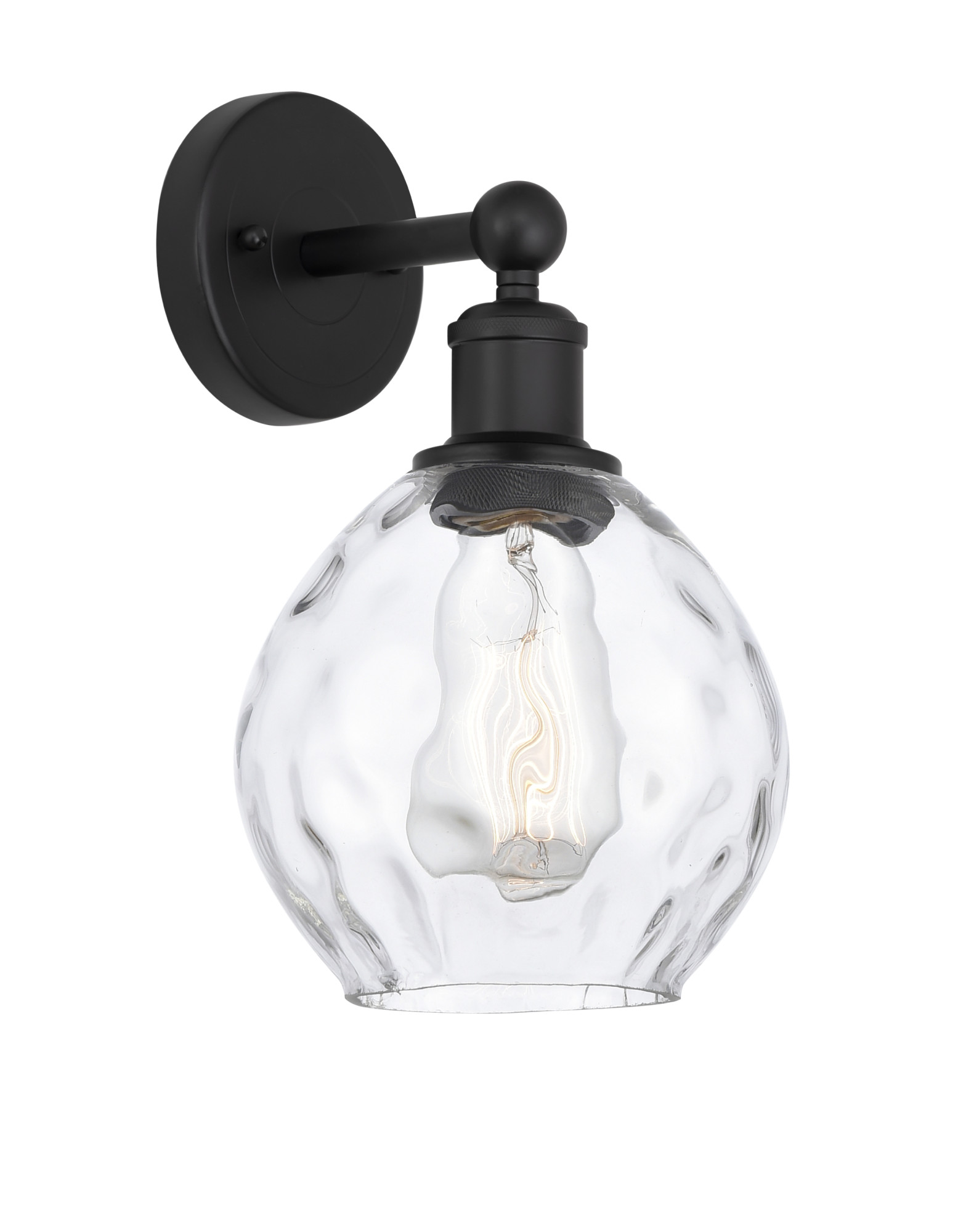 Photos - Chandelier / Lamp Waverly Innovations Lighting 616-1W-11-6  Sconce  11" Tall Wall Sconce Matte Black / Clear Indoor Lighting Wall Sconce 