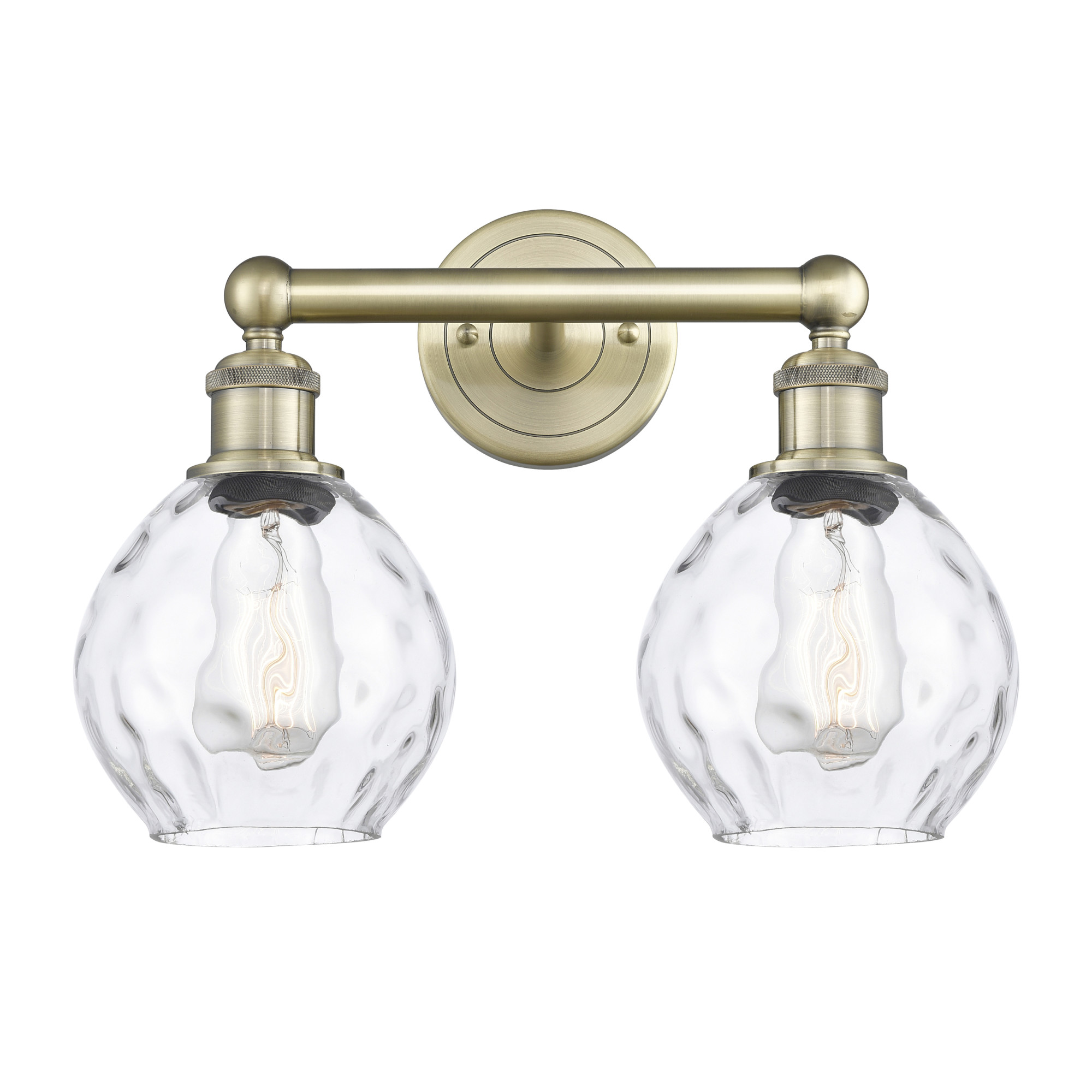 Photos - Chandelier / Lamp Waverly Innovations Lighting 616-2W-11-15 Vanity 2 Light 15" Wide Vanity Light Antique Brass / Clear Indoor Lighting