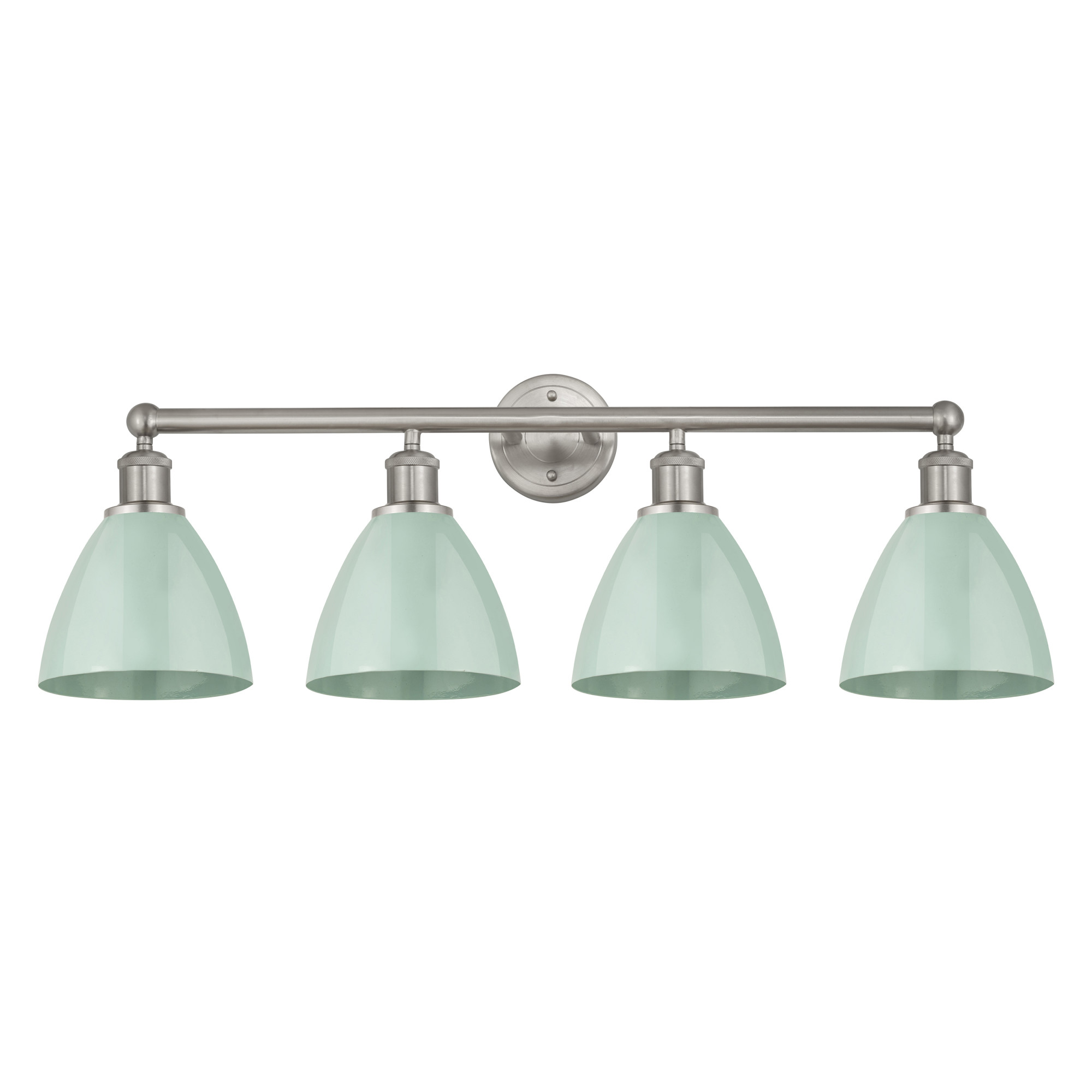 Photos - Chandelier / Lamp Dome Innovations Lighting 616-4W-12-35 Plymouth  Vanity Plymouth  4 Light 35" Wide Vanity Light Brushed Satin Nickel / Se 