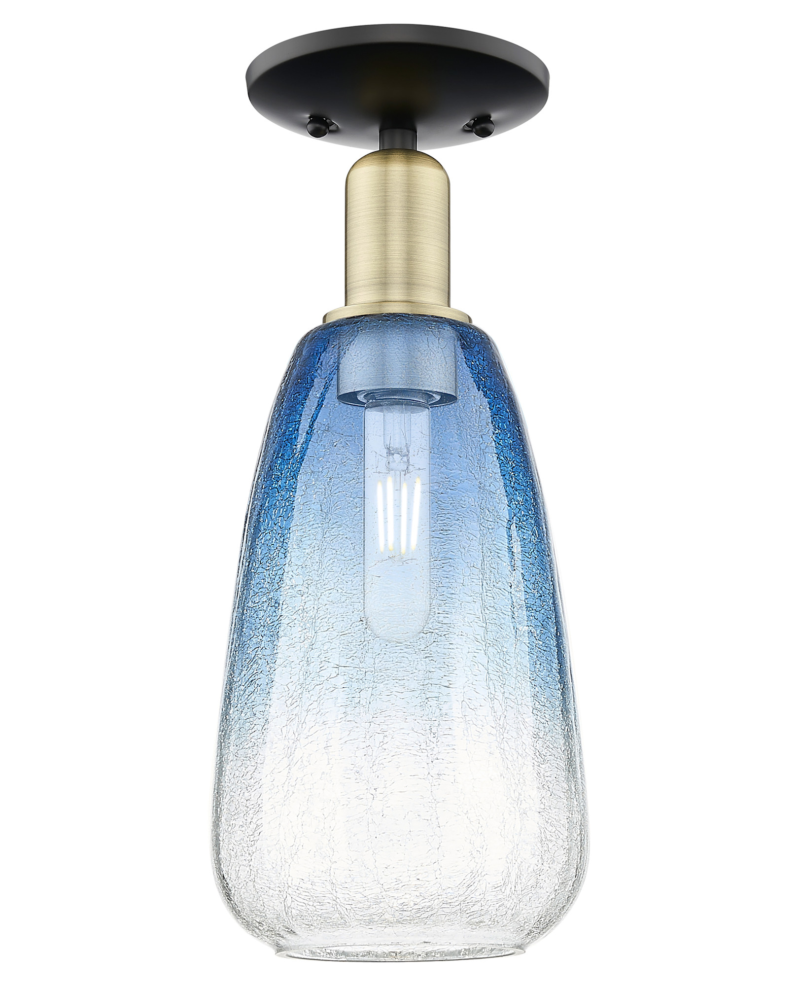 Photos - Chandelier / Lamp Almond Innovations Lighting 716-1C-15-6 Brookhaven  Semi-Flush Brookhaven  6" Wide Semi-Flush Ceiling Fixture Black Ant 