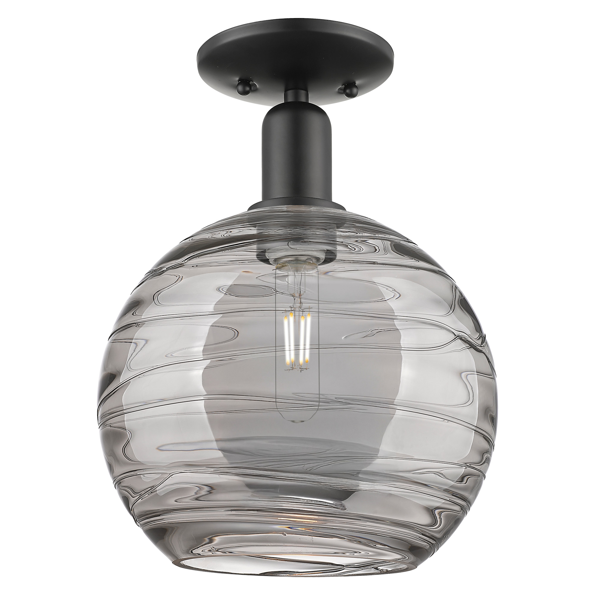 Photos - Chandelier / Lamp Swirl Innovations Lighting 716-1C-14-10 Athens Deco  Semi-Flush Athens Deco  10" Wide Semi-Flush Globe Ceiling Fixture M 