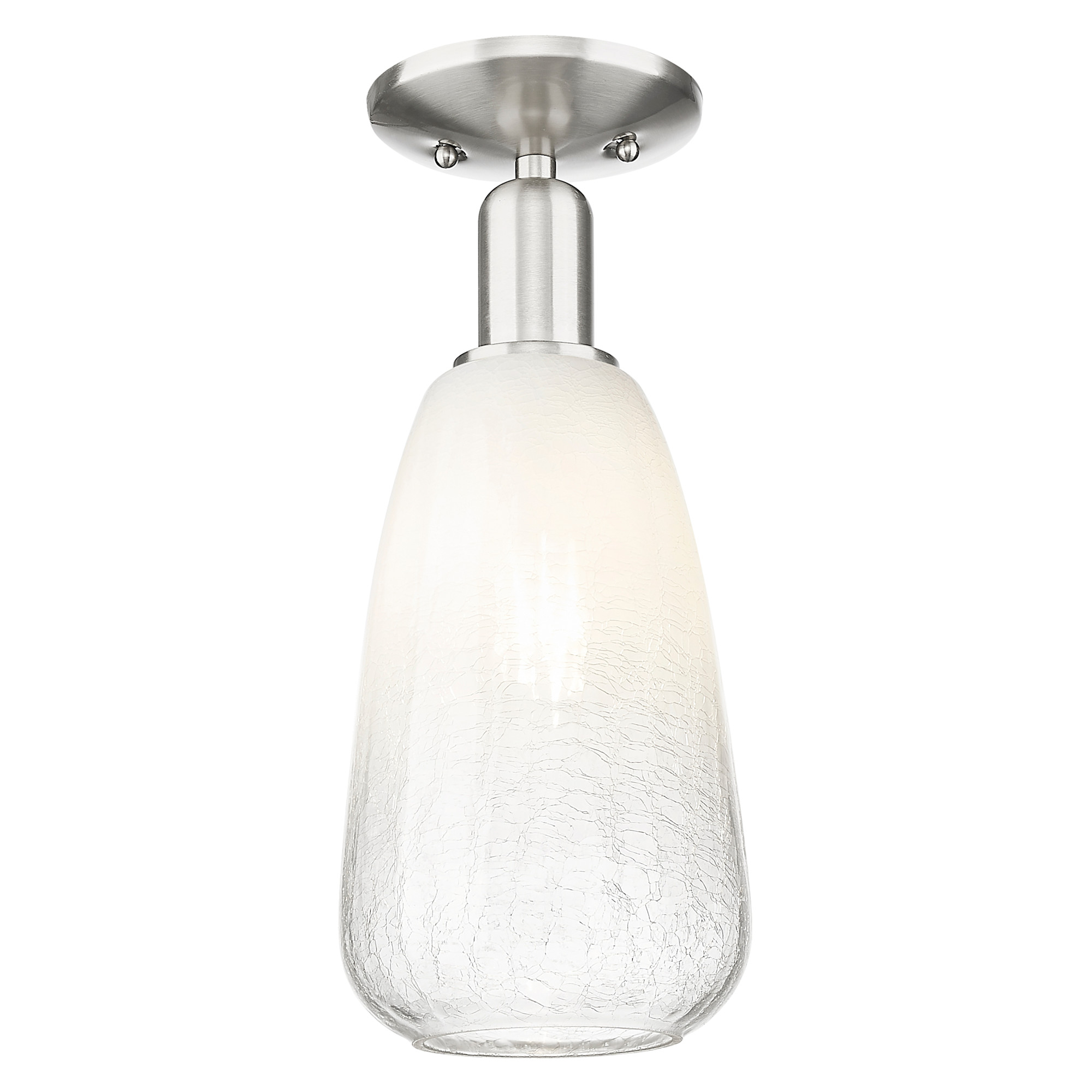Photos - Chandelier / Lamp Almond Innovations Lighting 716-1C-G480-6OP Brookhaven  6" Wide Semi-Flush Ceiling Fixture with Opal Glass Shade Brushed Sati 