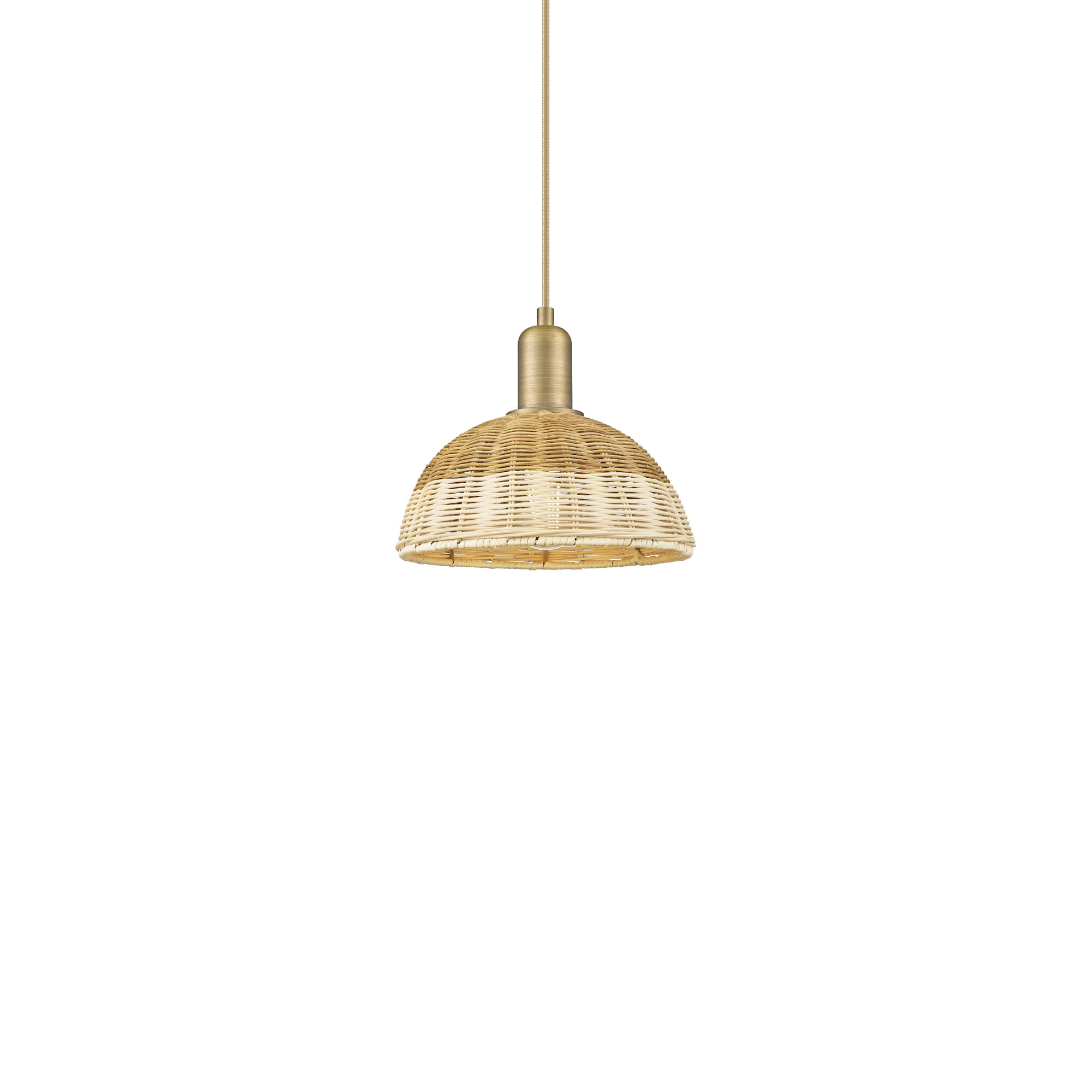 Photos - Chandelier / Lamp Dome Innovations Lighting 716-1P-8-9 Natural Ballston  Pendant Natural Ballston  9" Wide Mini Pendant Brushed Brass / Nat 