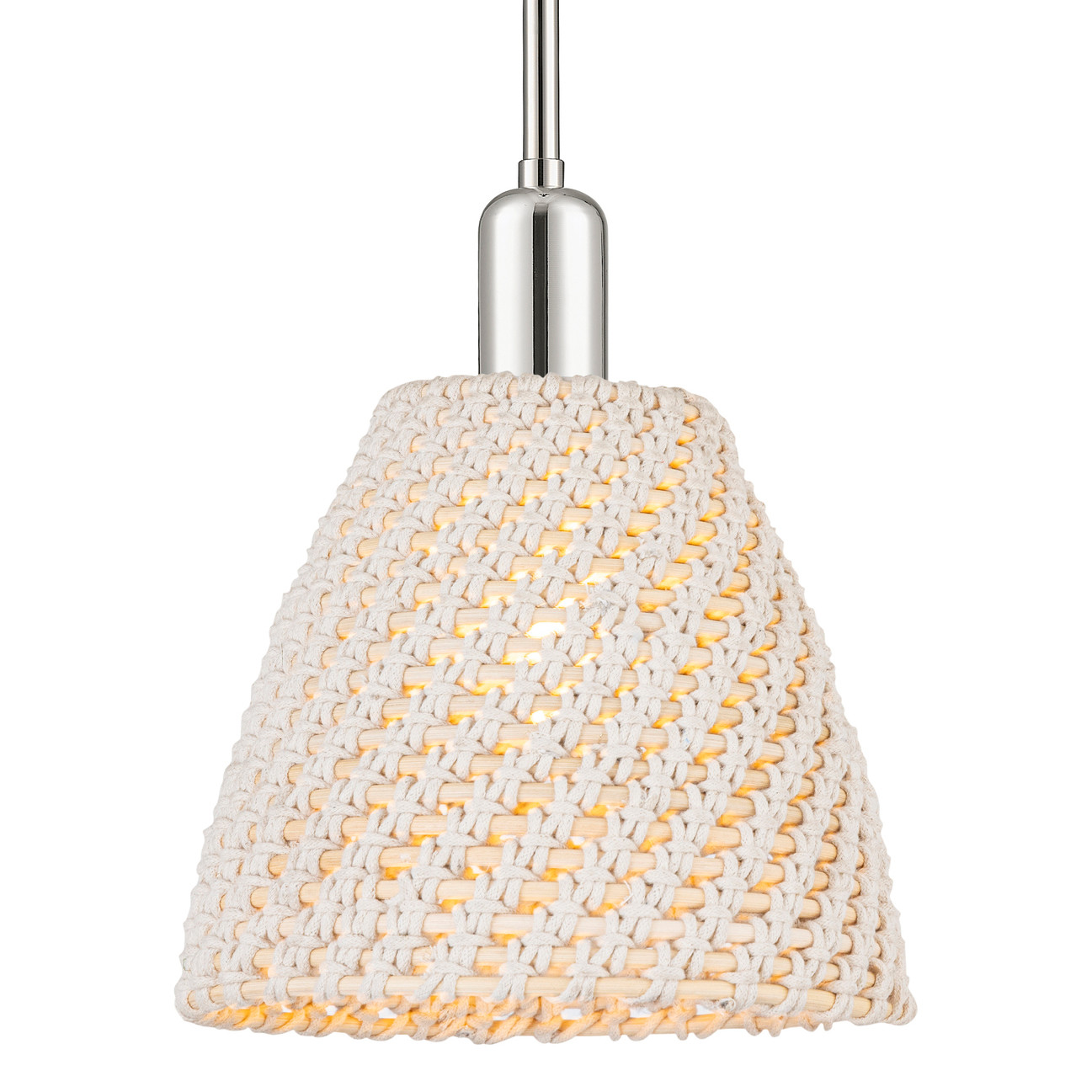 Photos - Chandelier / Lamp Dome Innovations Lighting 716-1S-NBD-9-NAT Natural Ballston  9" Wide Mini Pendant with Natural Rope Shade Polished Nickel Ind 