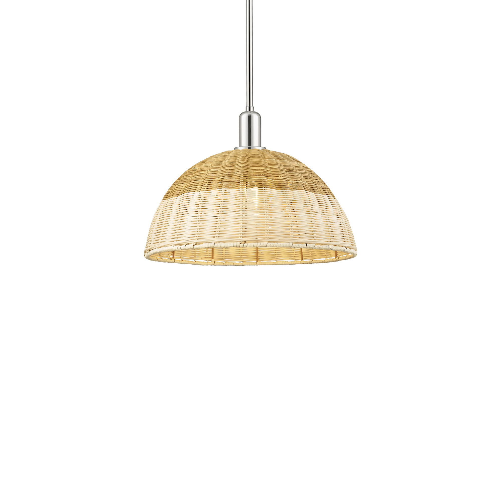 Photos - Chandelier / Lamp Dome Innovations Lighting 716-1S-16-16 Natural Ballston  Pendant Natural Ballston  16" Wide Pendant Polished Nickel / Nat 