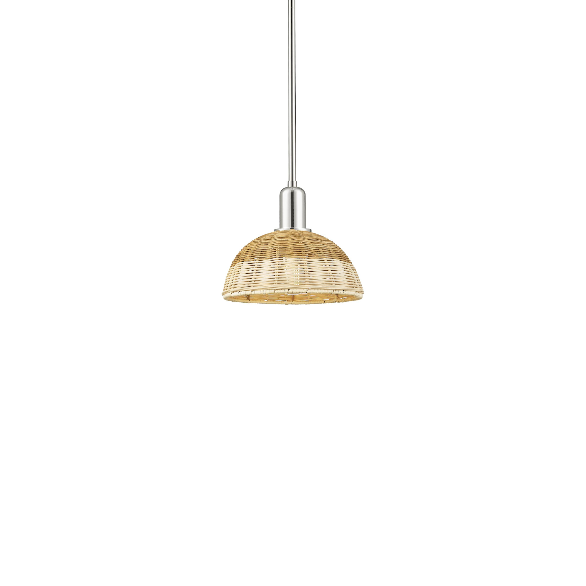 Photos - Chandelier / Lamp Dome Innovations Lighting 716-1S-12-9 Natural Ballston  Pendant Natural Ballston  9" Wide Mini Pendant Polished Nickel / 